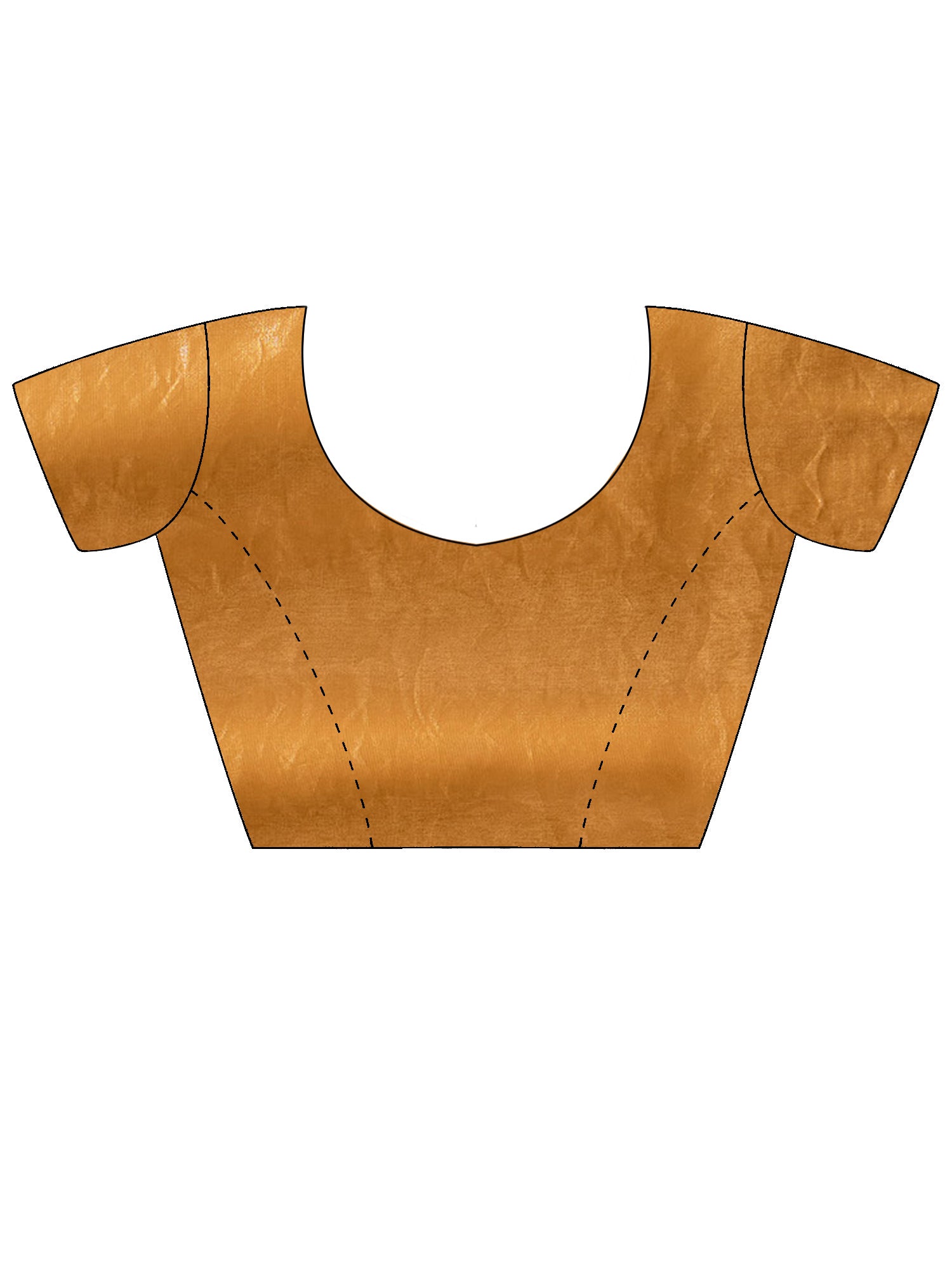 Unstitched mustard satin blouse piece with embellished design