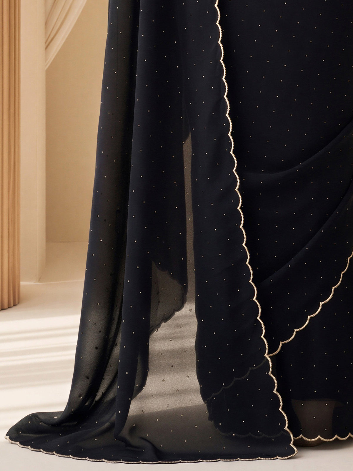 Black Tussar Silk saree – detail view 5