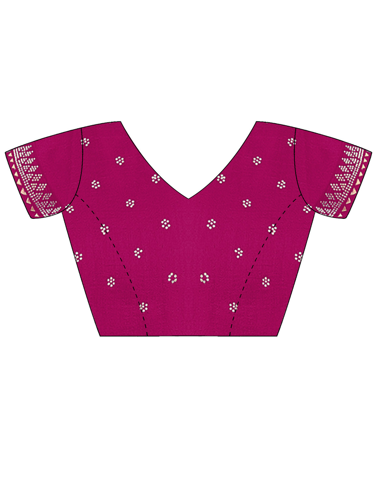 Unstitched pink vichitra silk blouse piece with embellished design