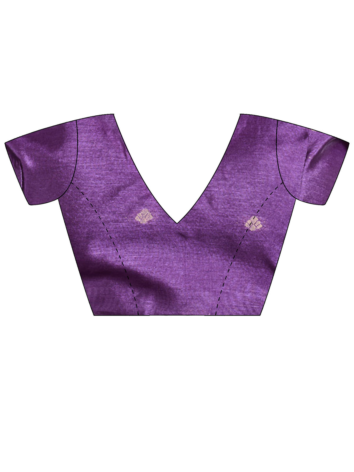 Unstitched purple cotton blend blouse piece with solid design