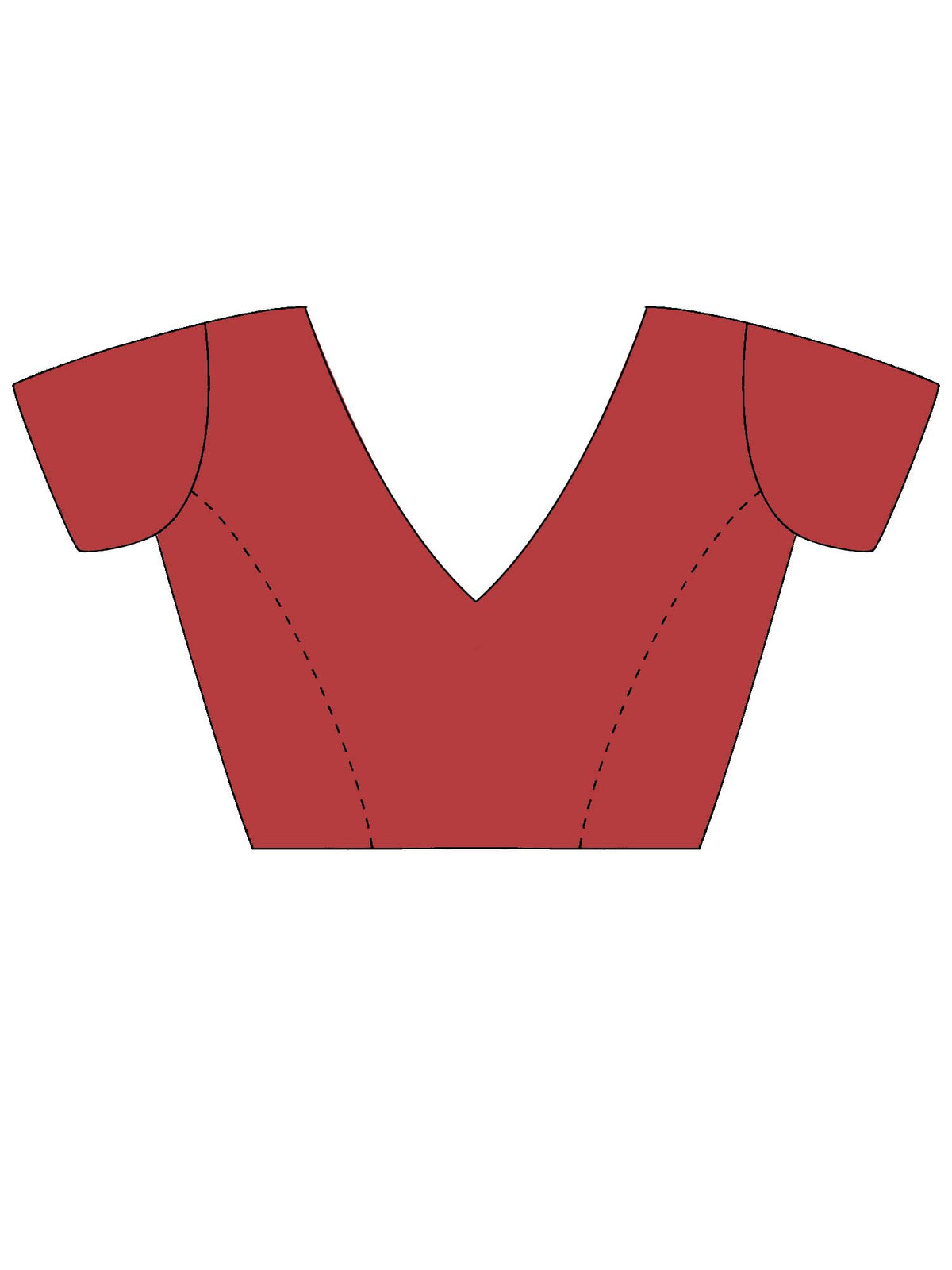 Unstitched maroon kota doria cotton blouse piece with solid design