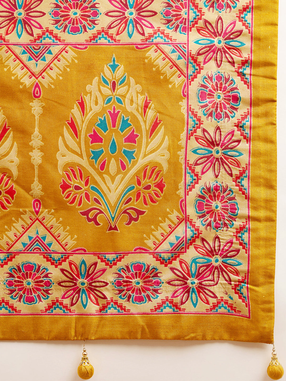 Mustard Silk Blend saree – detail view 5