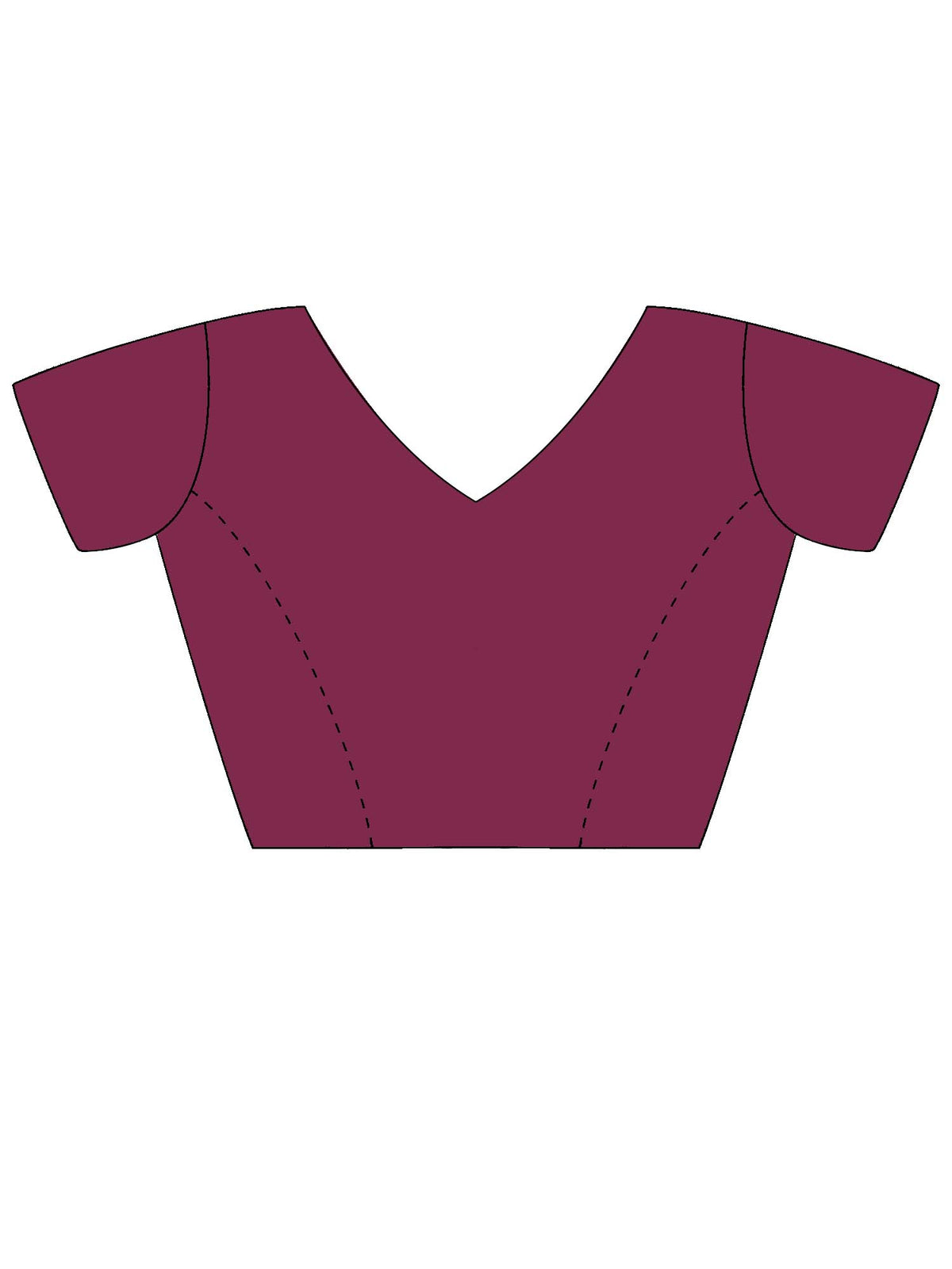 Unstitched wine soft silk blouse piece with woven design design