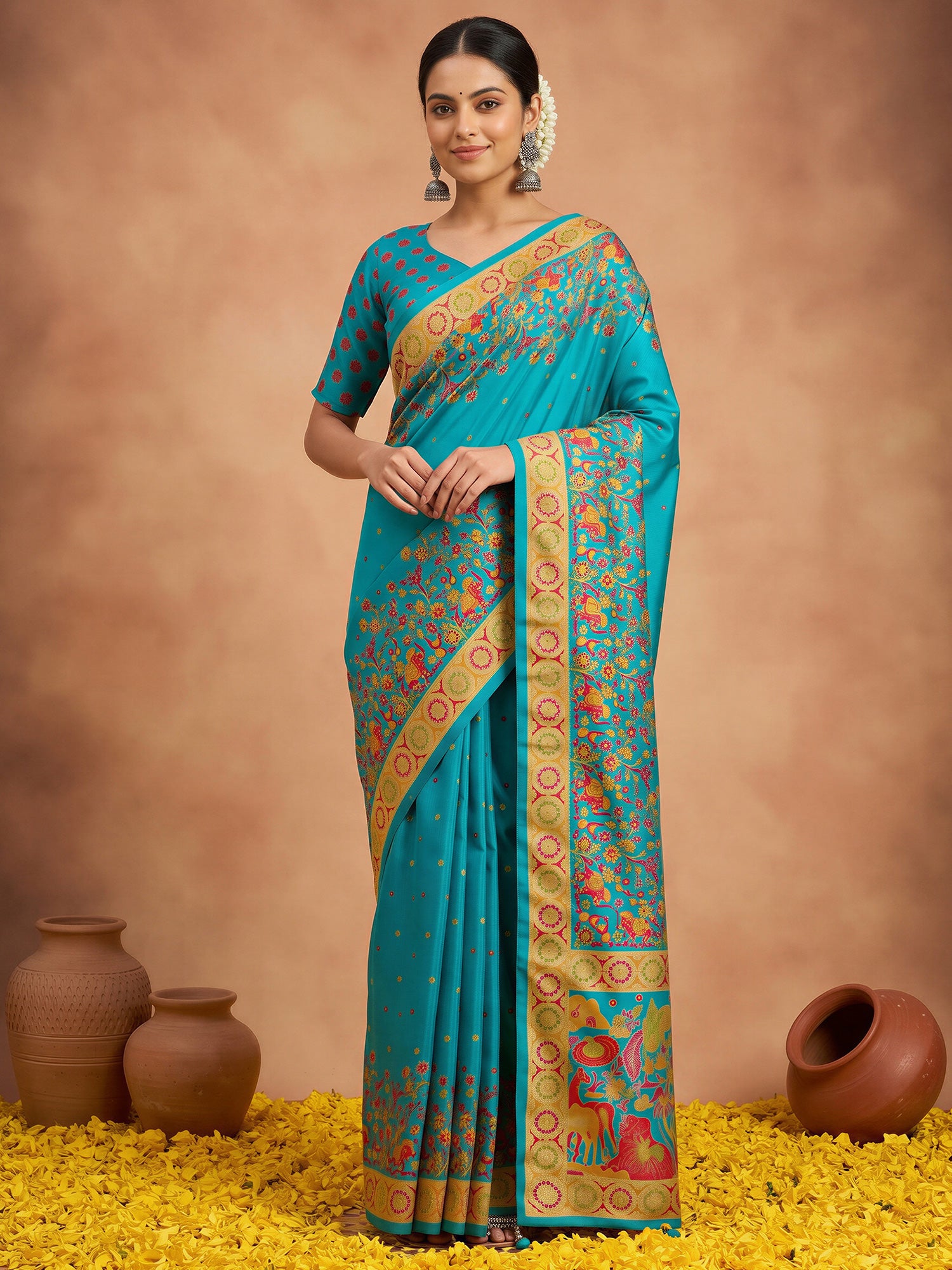 Light Blue Silk Blend saree – detail view 3