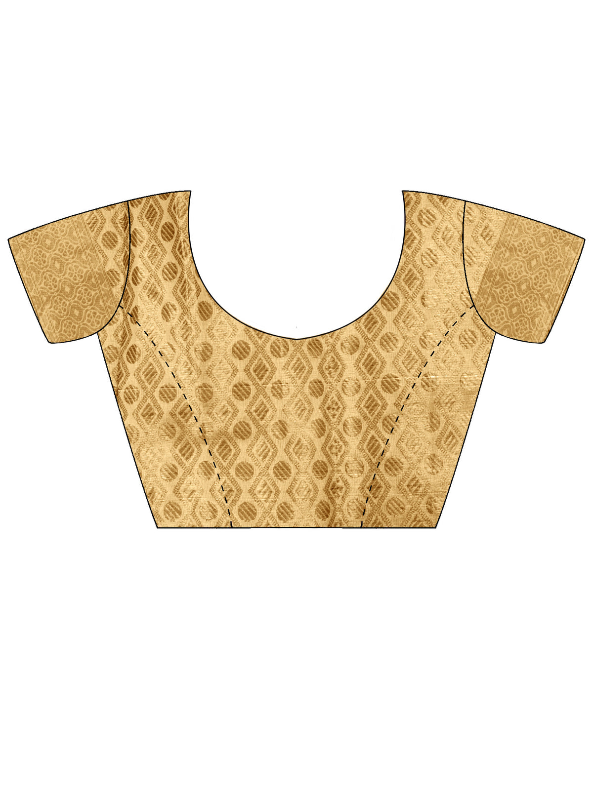 Unstitched cream silk blend blouse piece with woven design design