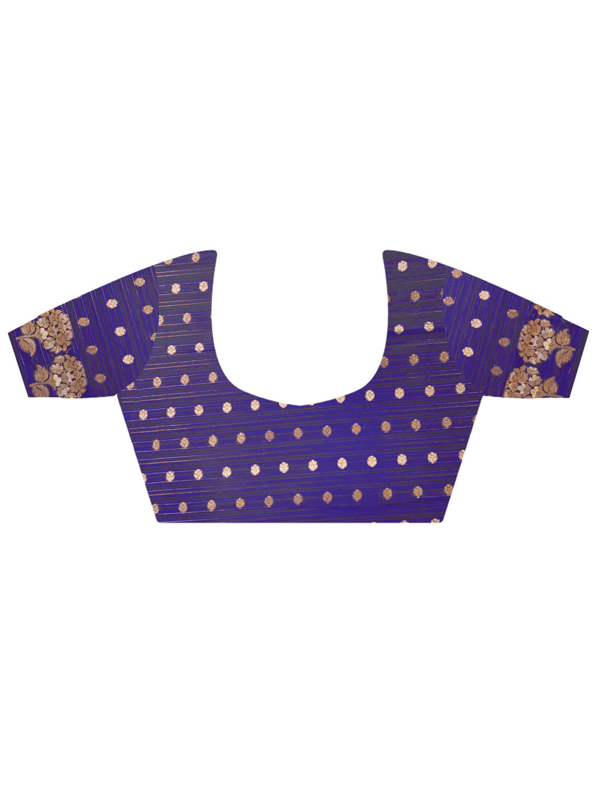 Unstitched purple satin silk blouse piece with zari butta design
