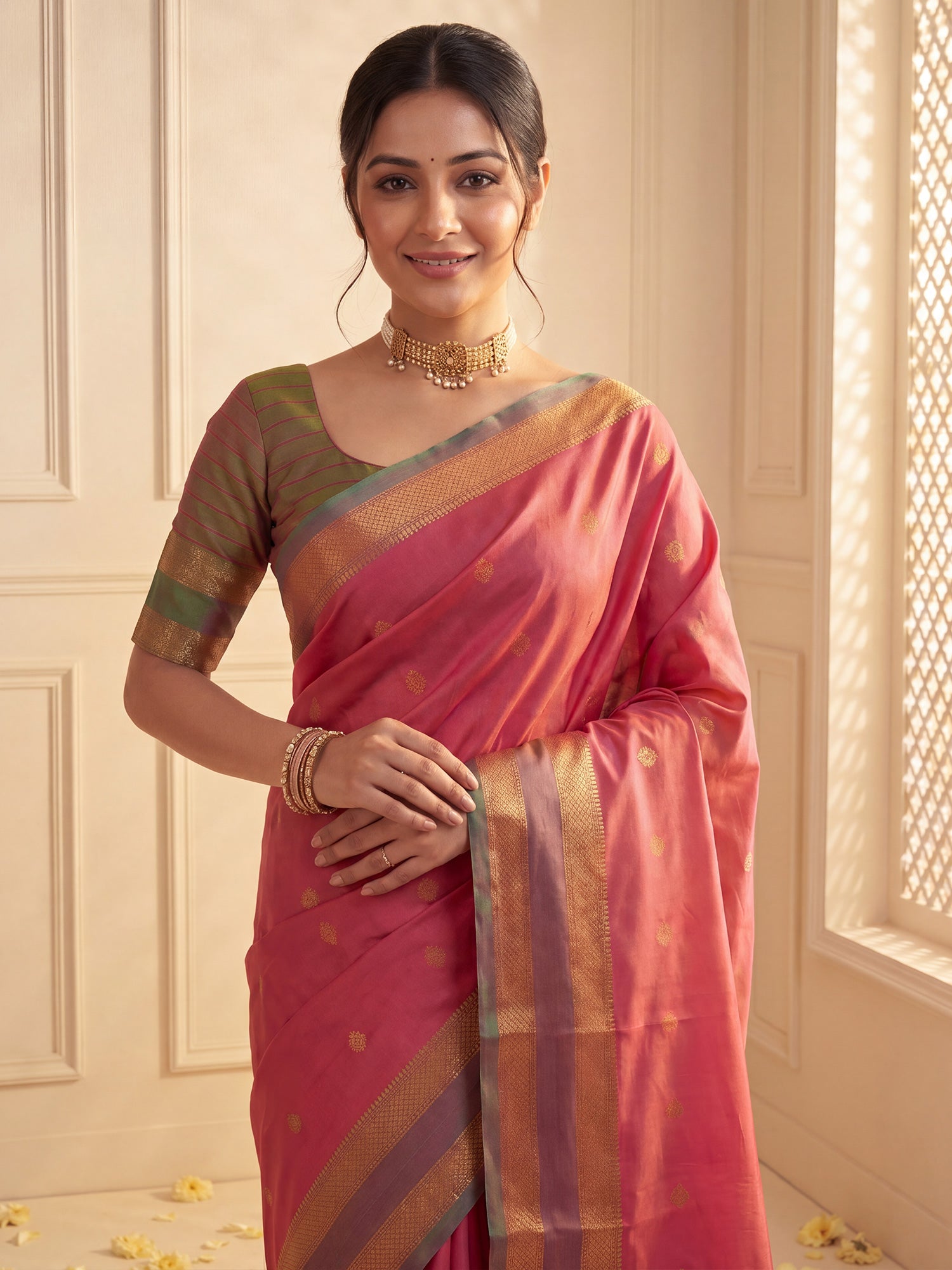 Red Soft Silk saree – detail view 3