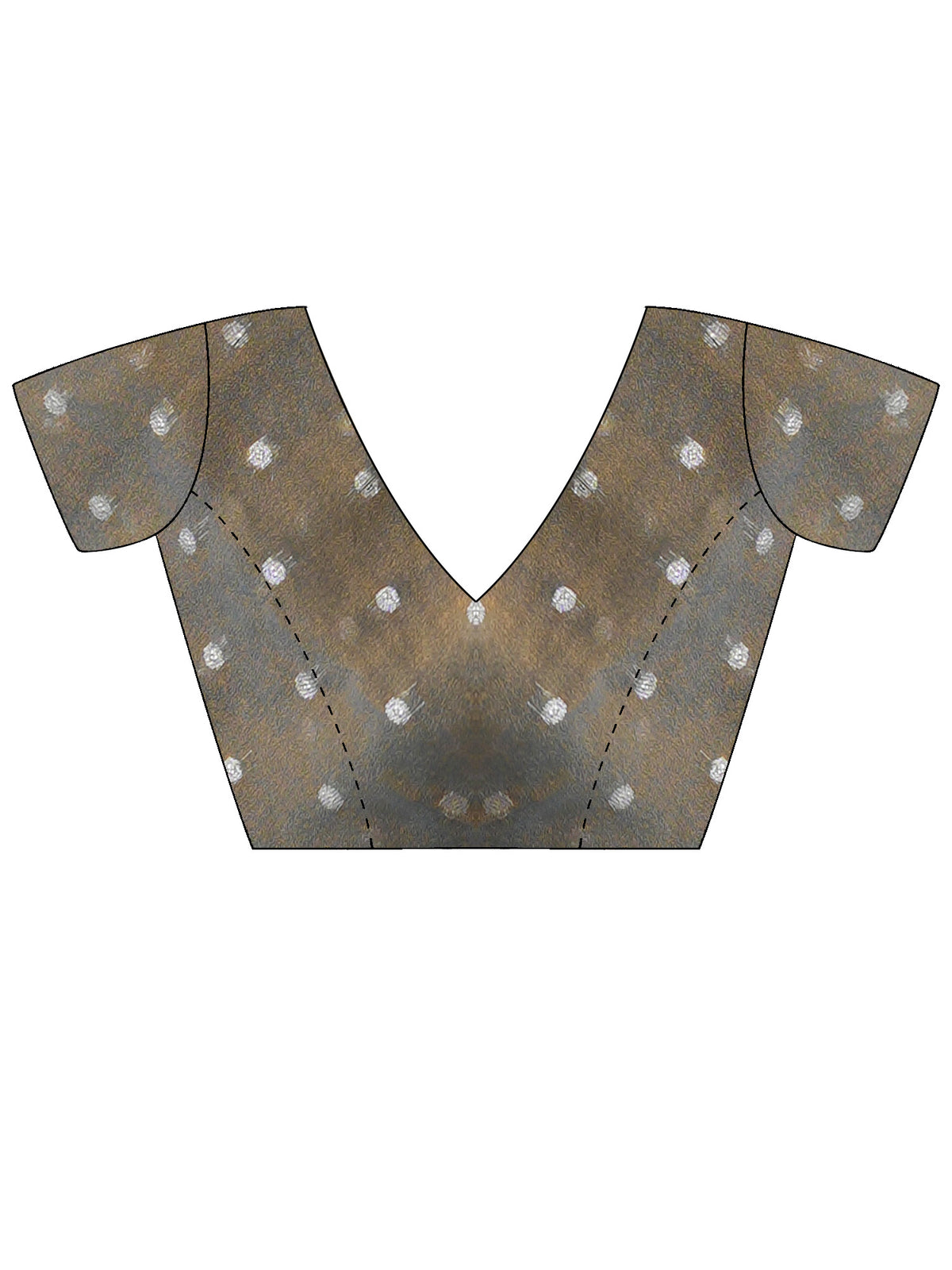 Unstitched metallic silk blend blouse piece with zari butta design