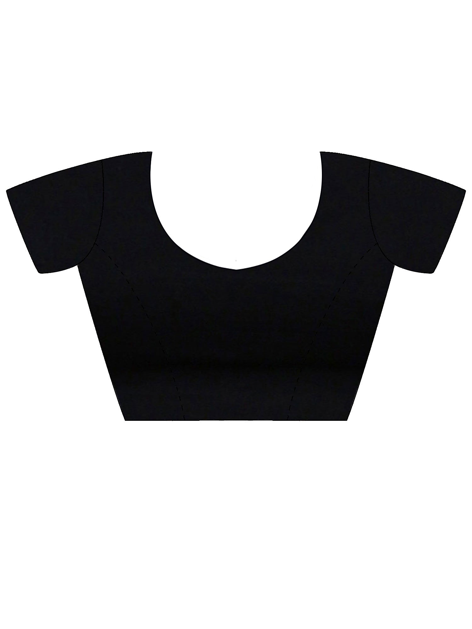 Unstitched black georgette blouse piece with solid design