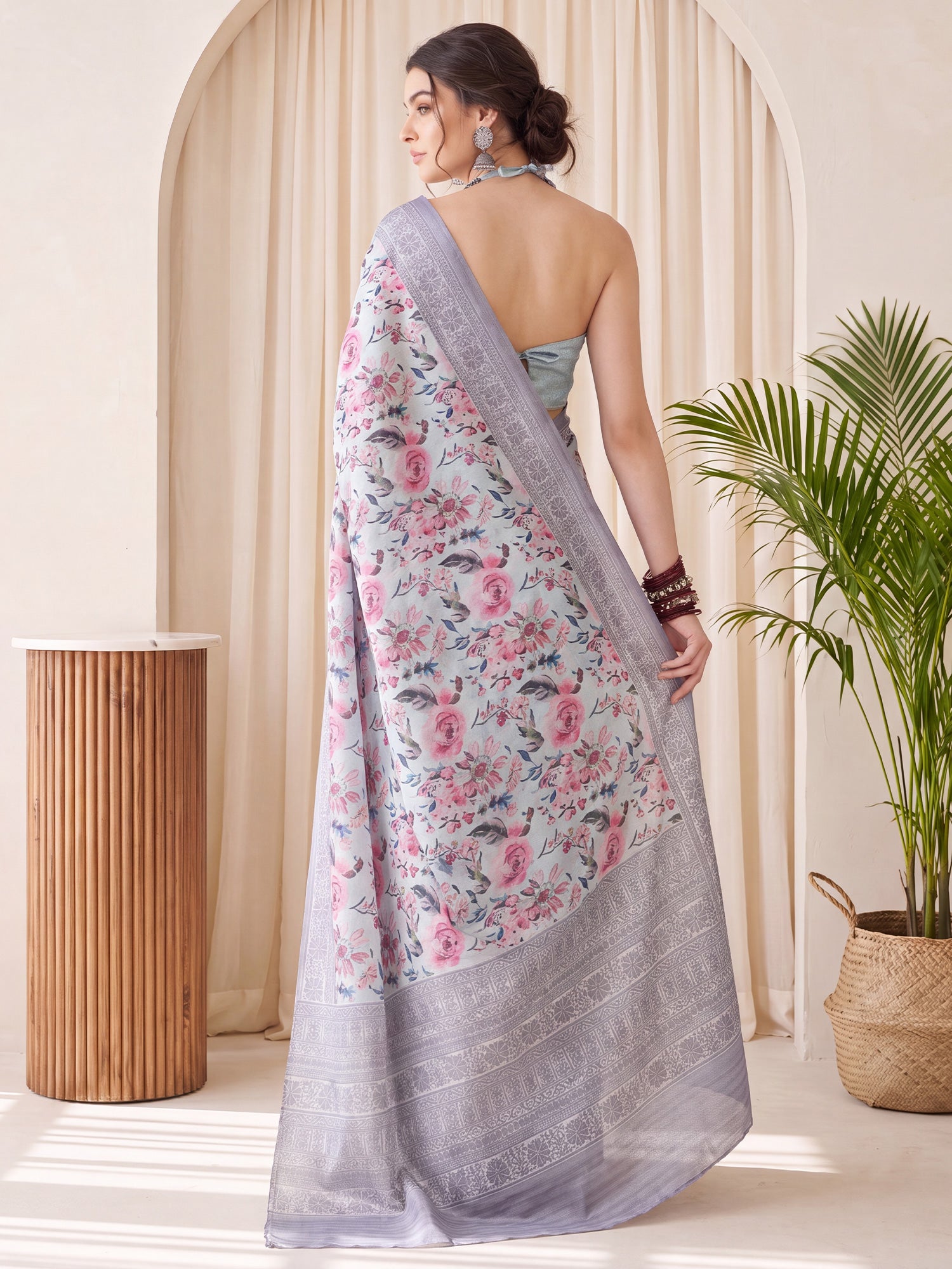 Light Blue Silk Blend saree – detail view 1