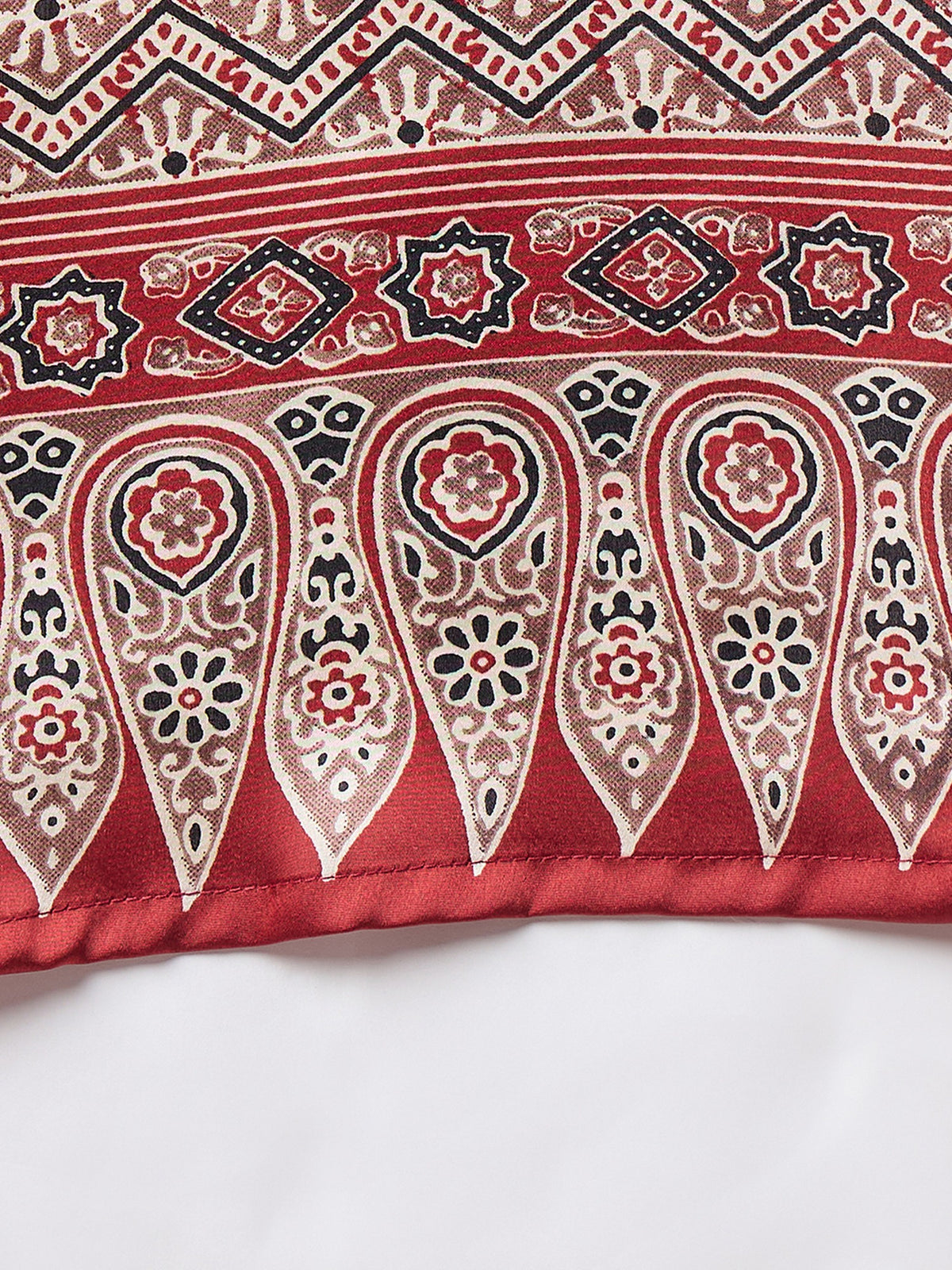 Maroon satin saree view 7