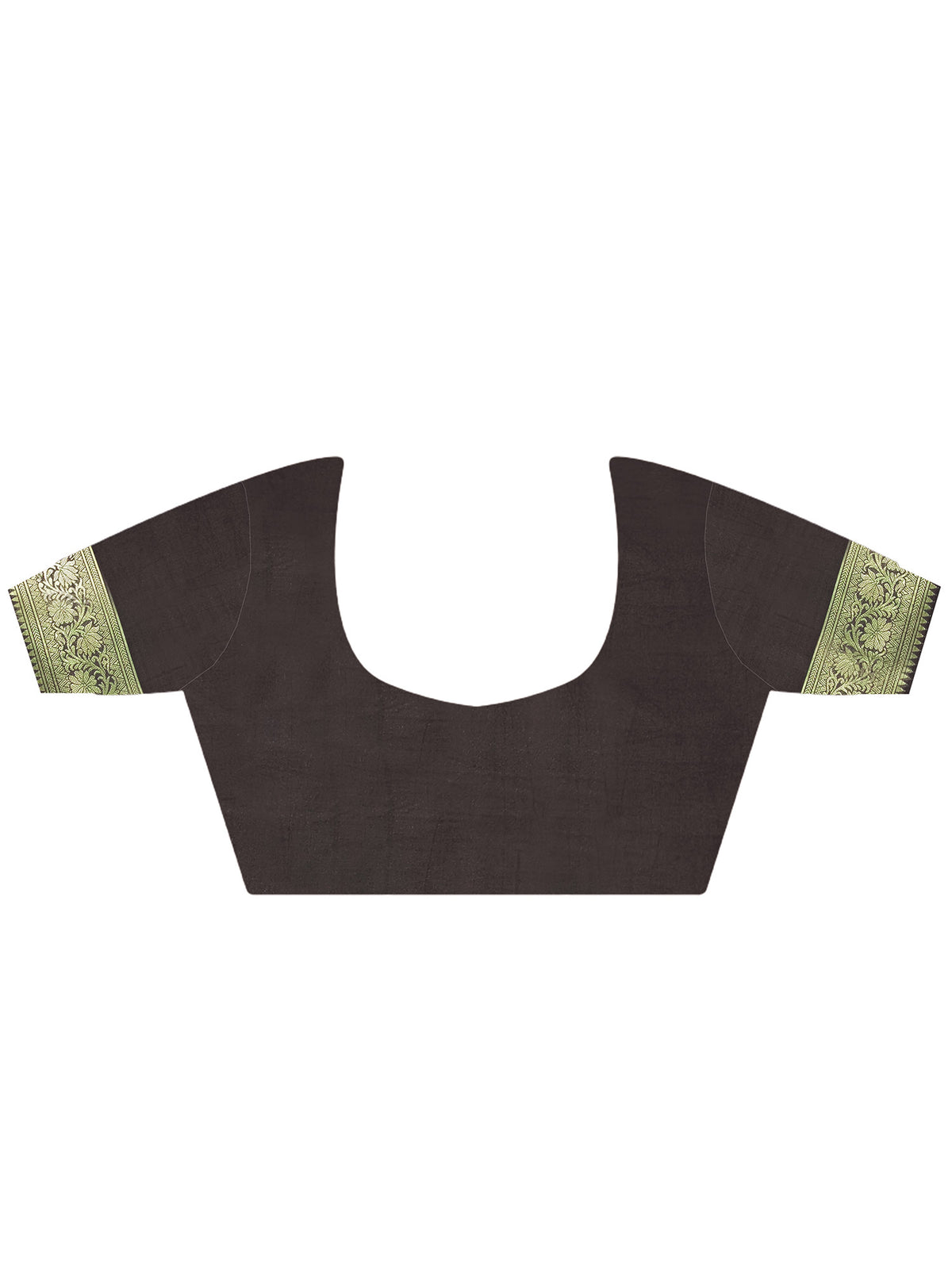 Unstitched black kanjeevaram silk blouse piece with woven design design