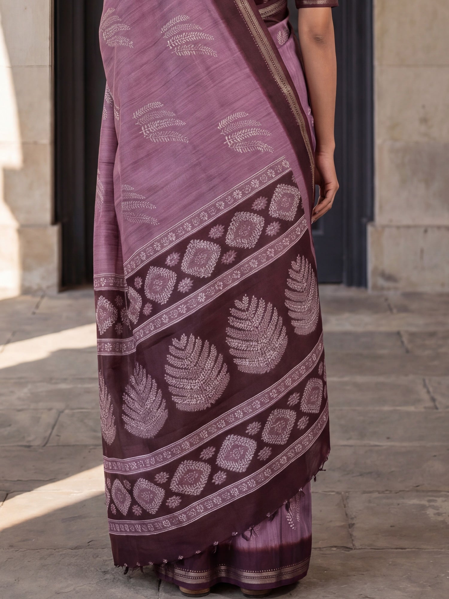 Purple Tussar Silk saree – detail view 5