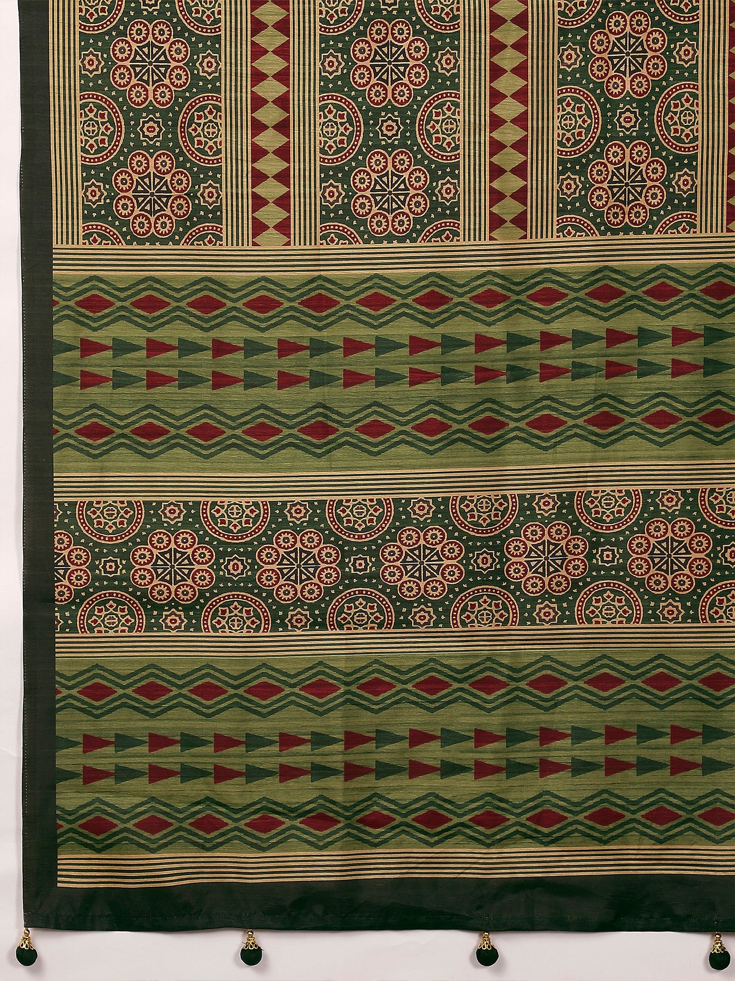 Green Silk Blend saree – detail view 5