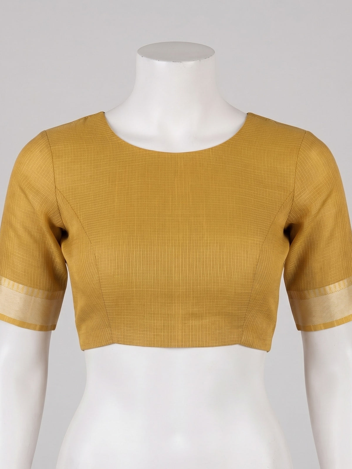 Yellow Kota Doria Cotton saree – detail view 2