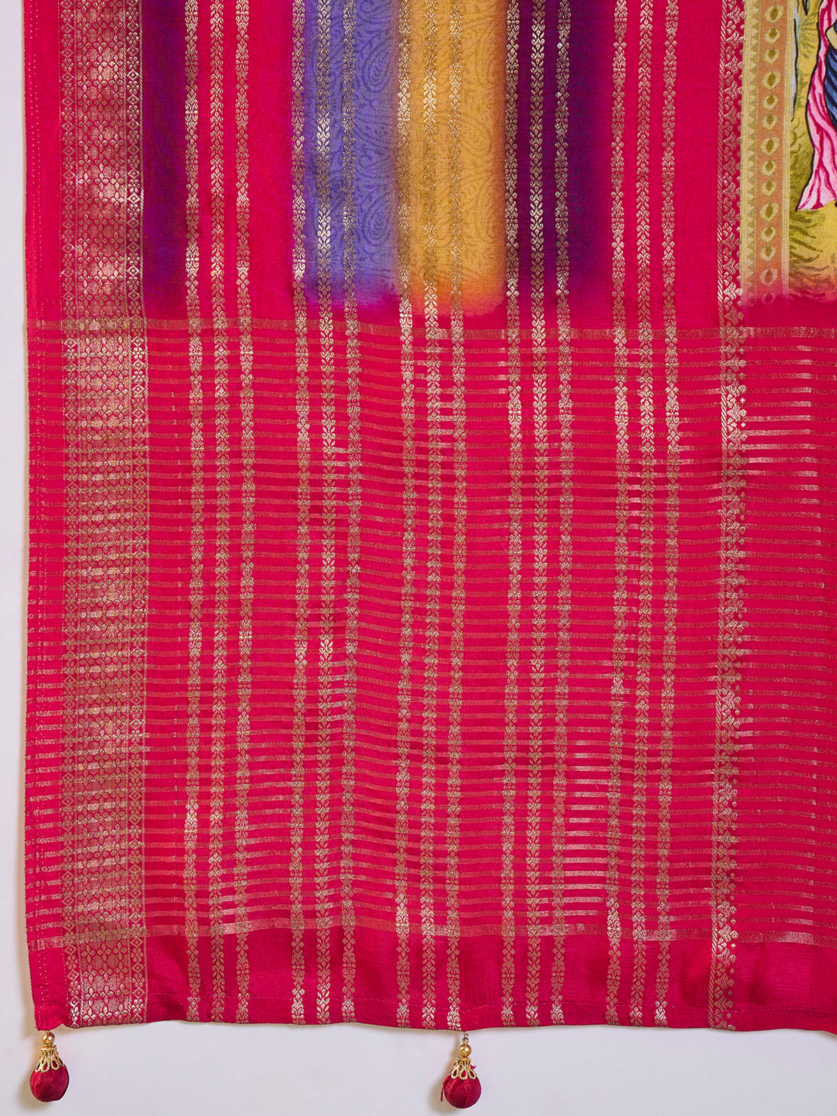 Pink Viscose Silk saree – detail view 5