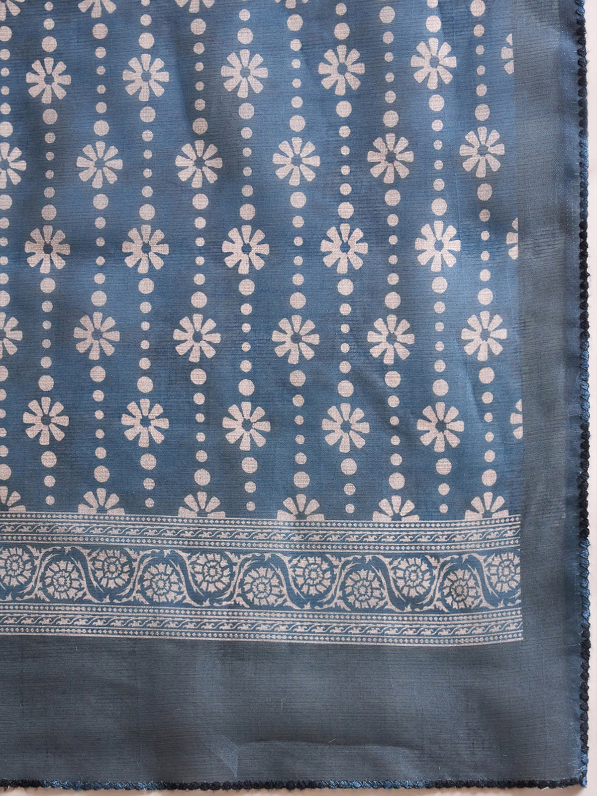 Blue Silk Blend saree – detail view 5