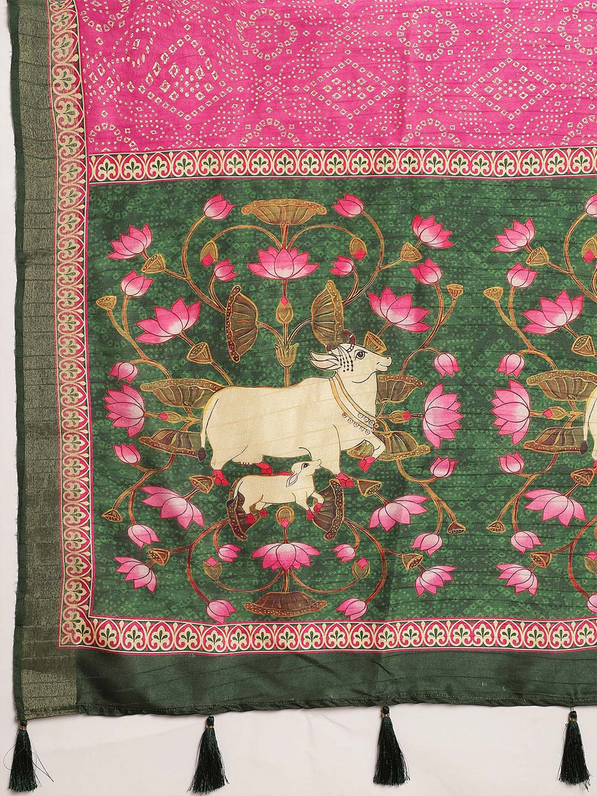 Pink Silk Blend saree – detail view 5