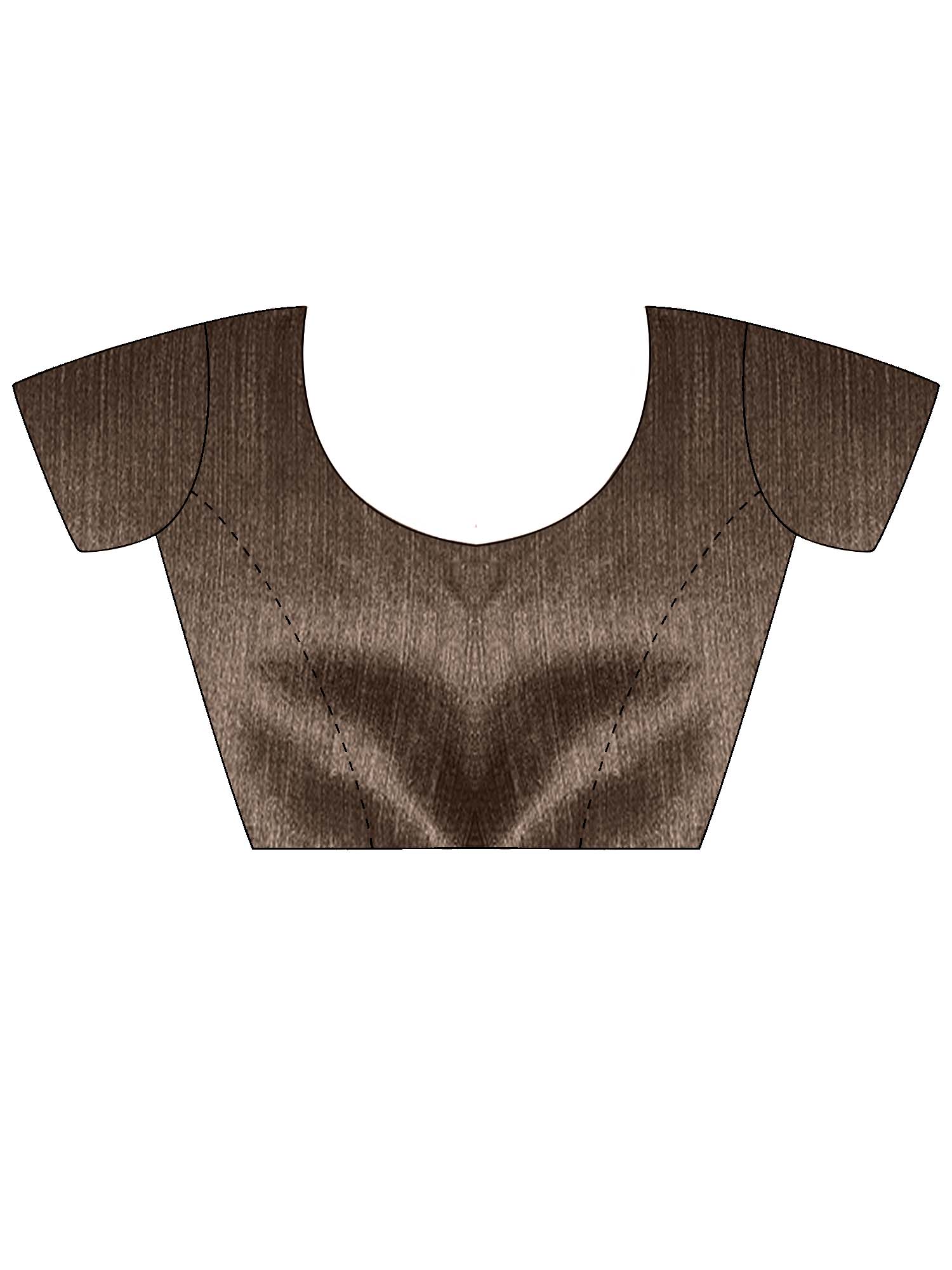 Unstitched olive cotton silk blouse piece with ethnic motif design