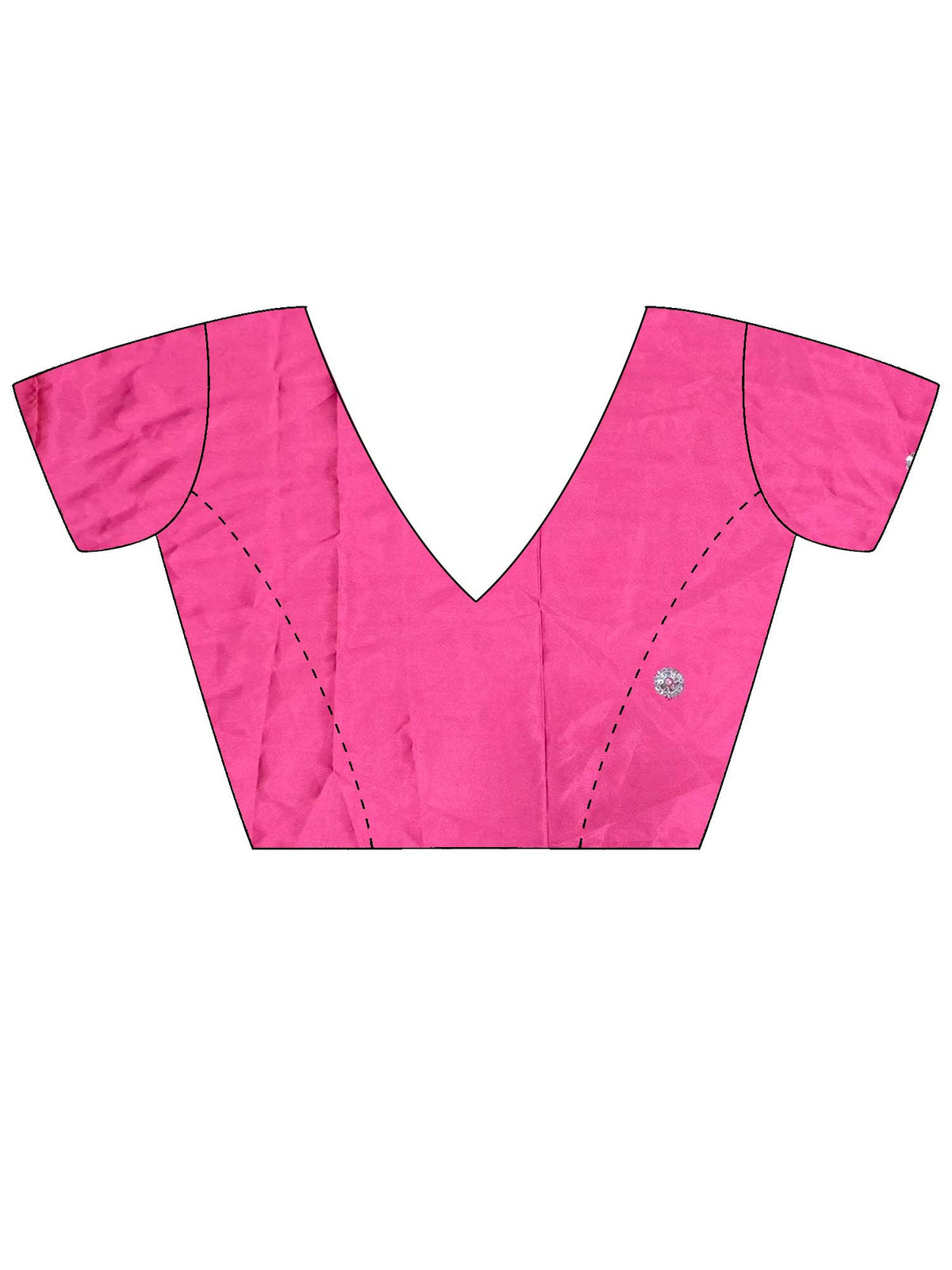 Unstitched pink  blouse piece with embellished design