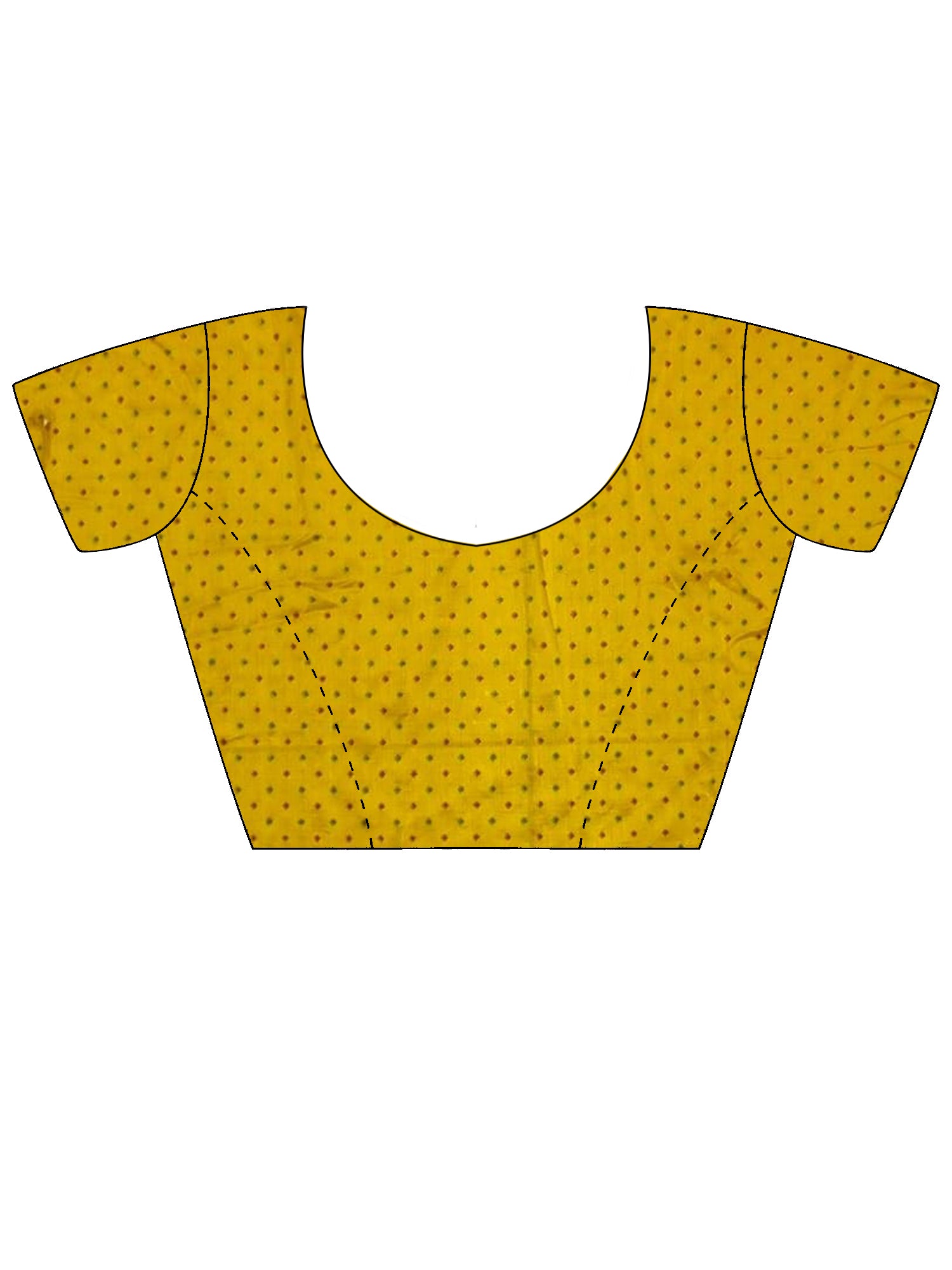 Unstitched mustard silk blend blouse piece with ethnic motif design