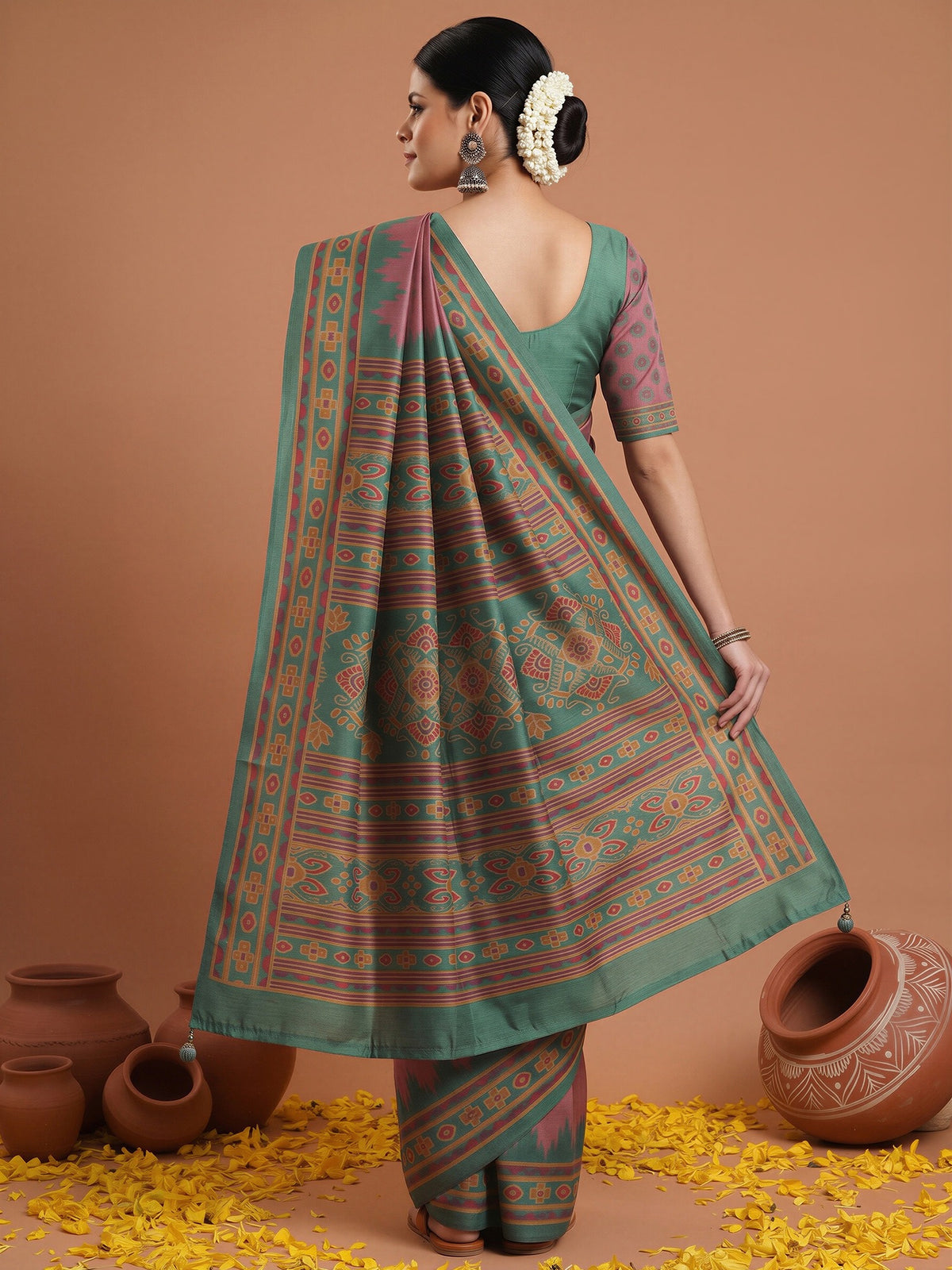 Mauve Silk Blend saree – detail view 1