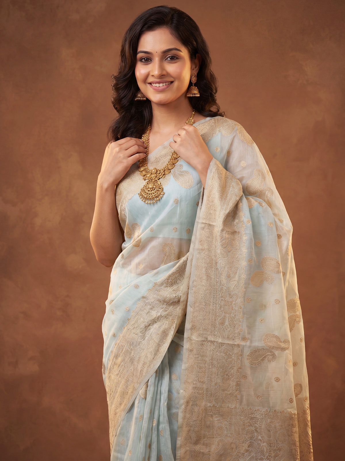 Light Blue Silk Blend saree – detail view 4