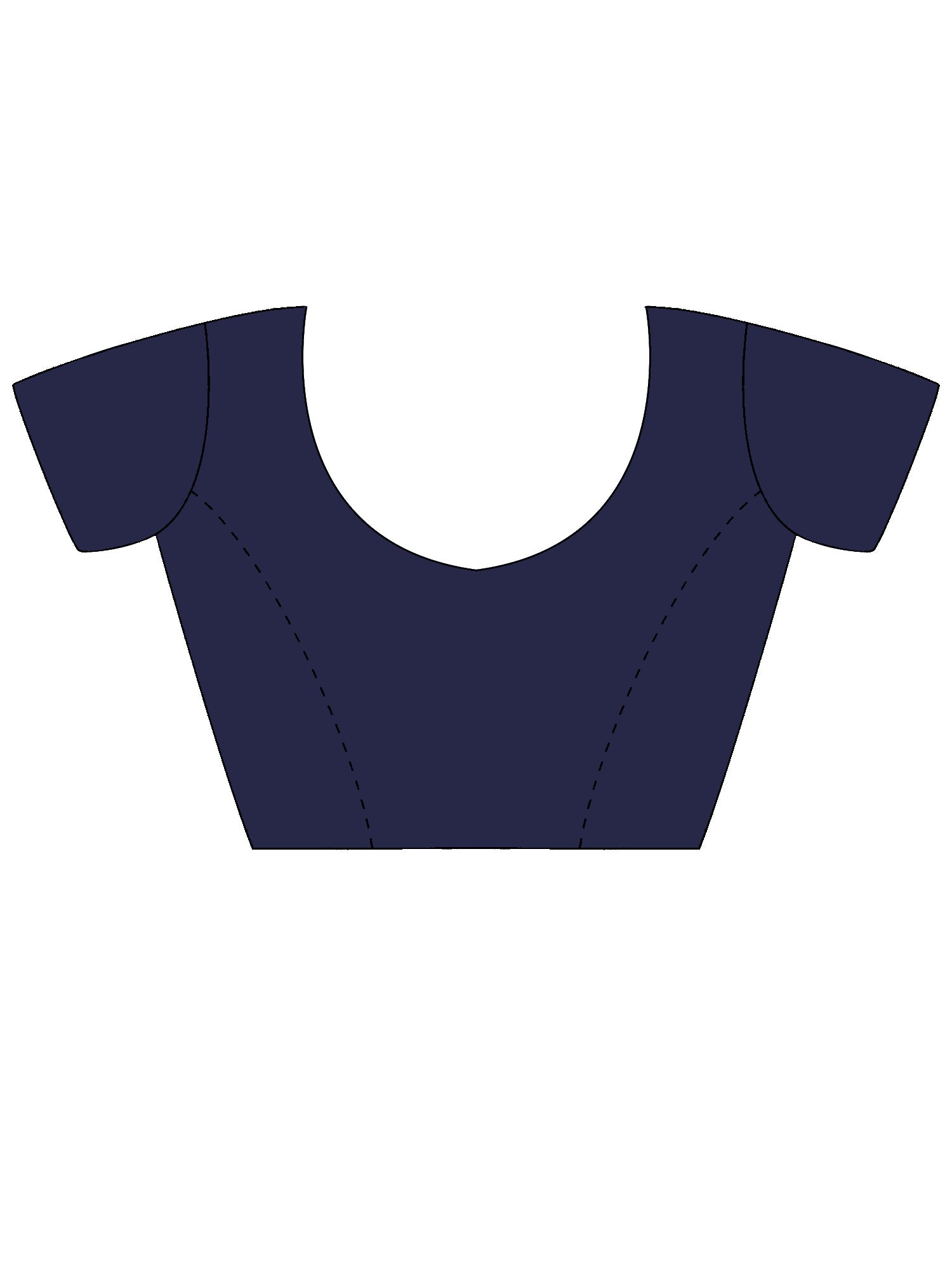 Unstitched navy blue georgette blouse piece with solid design