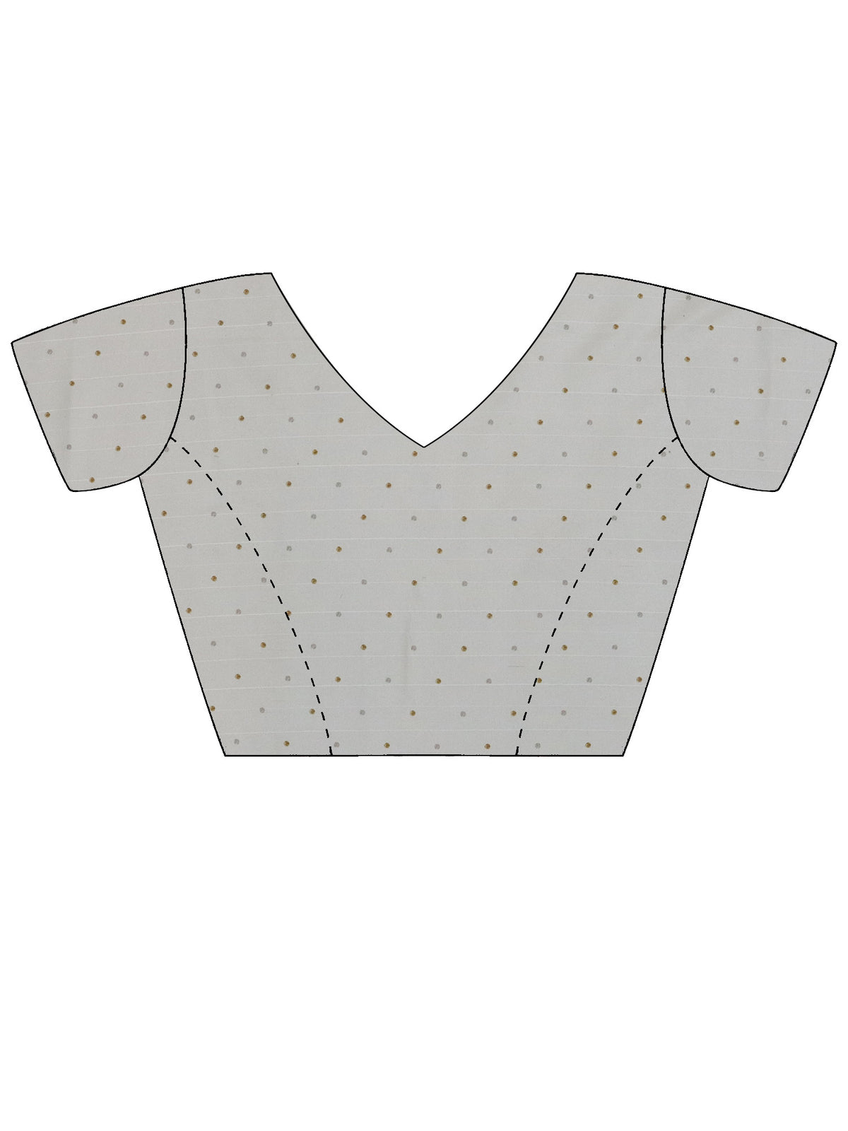 Unstitched off white dola silk blouse piece with zari butta design