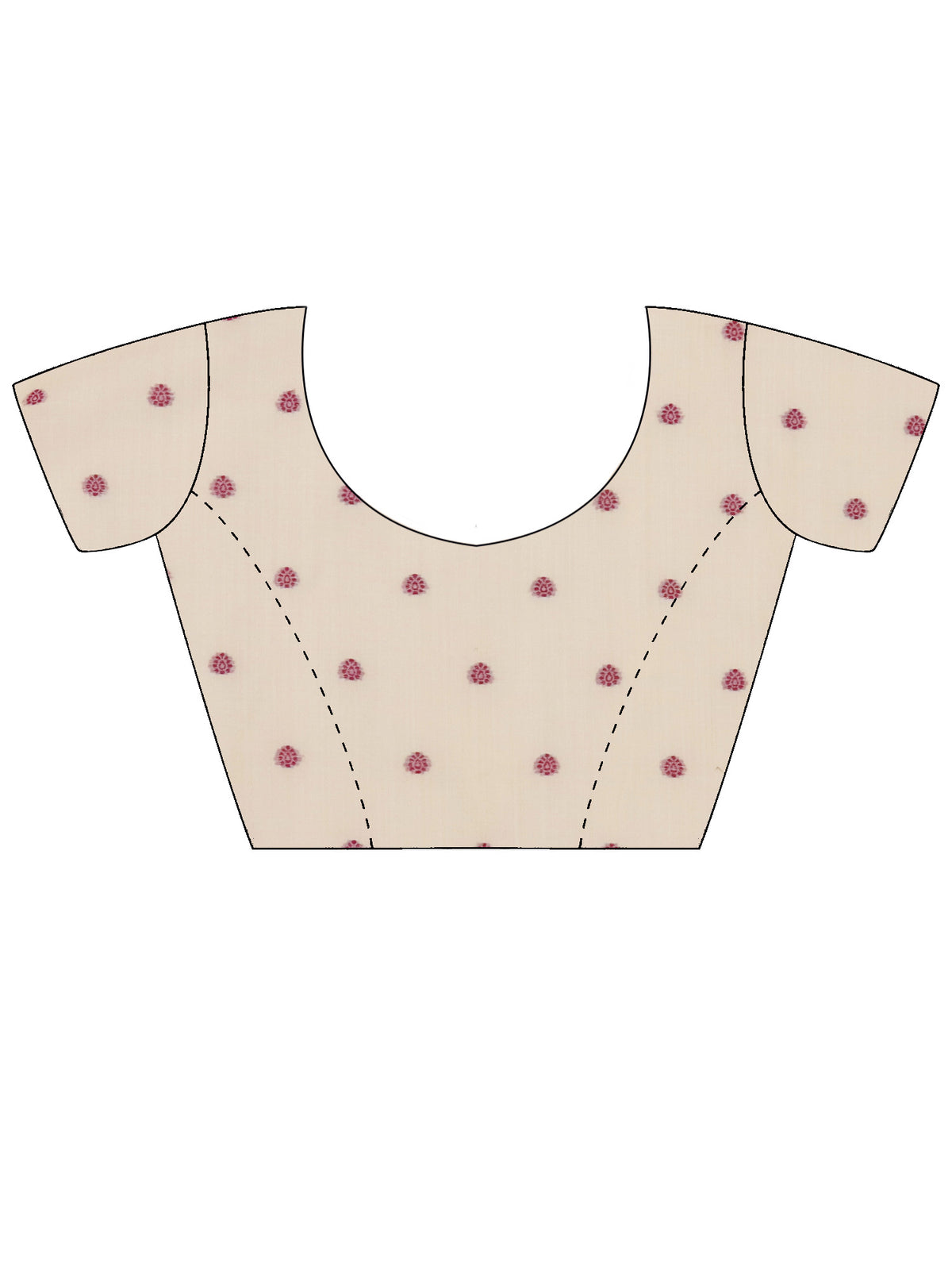 Unstitched cream chanderi cotton blouse piece with ethnic motif design