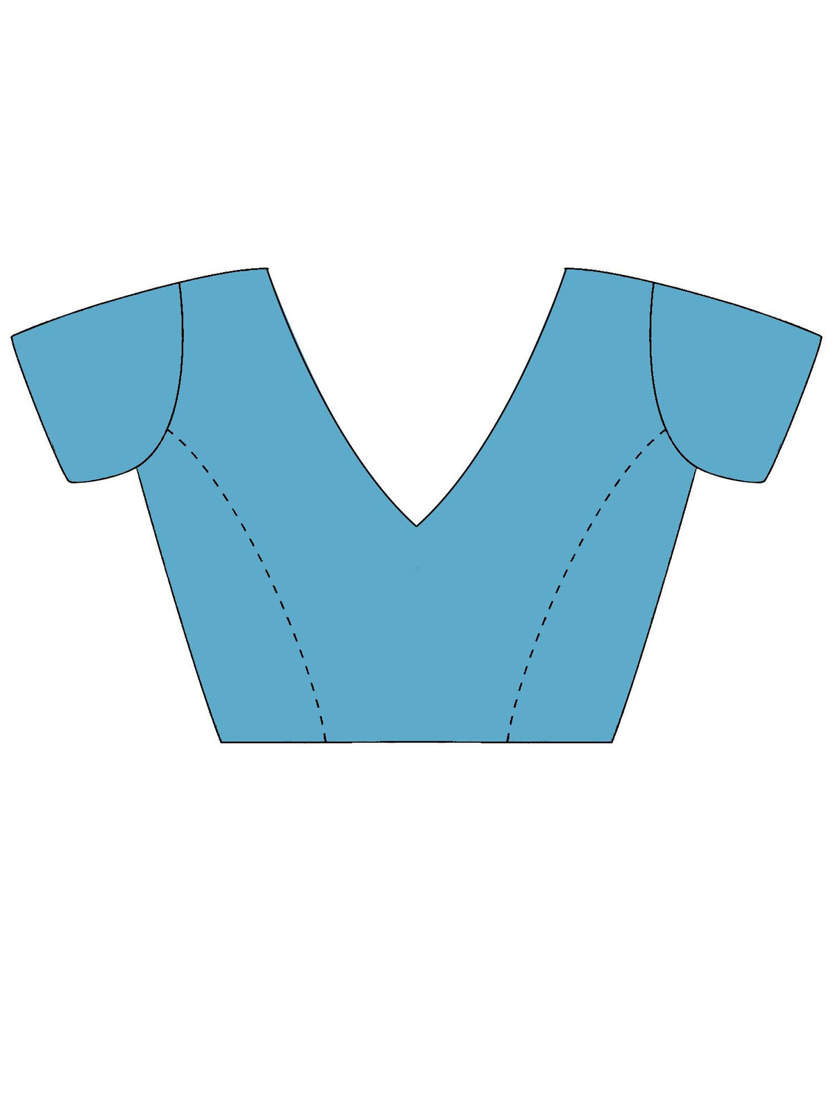 Unstitched turquoise blue kota doria cotton blouse piece with embellished design