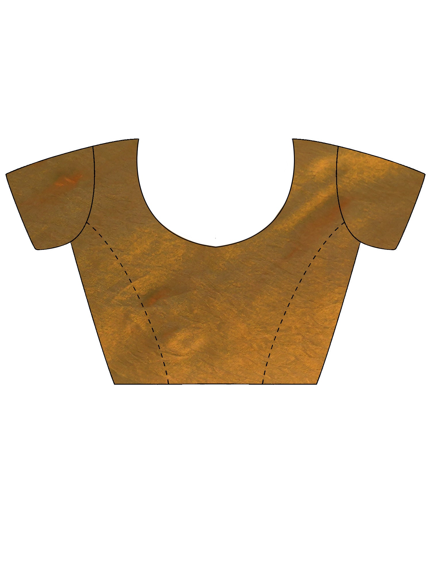 Unstitched gold satin silk blouse piece with solid design
