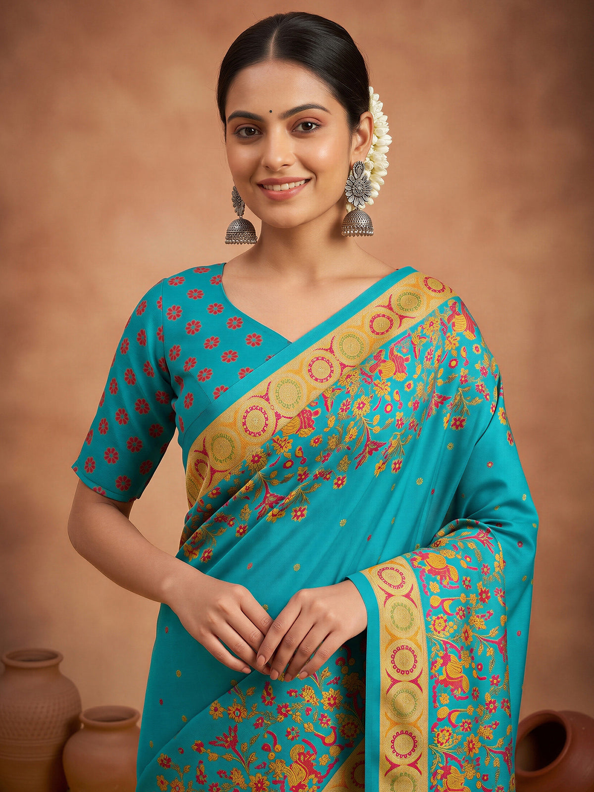 Light Blue Silk Blend saree – detail view 4