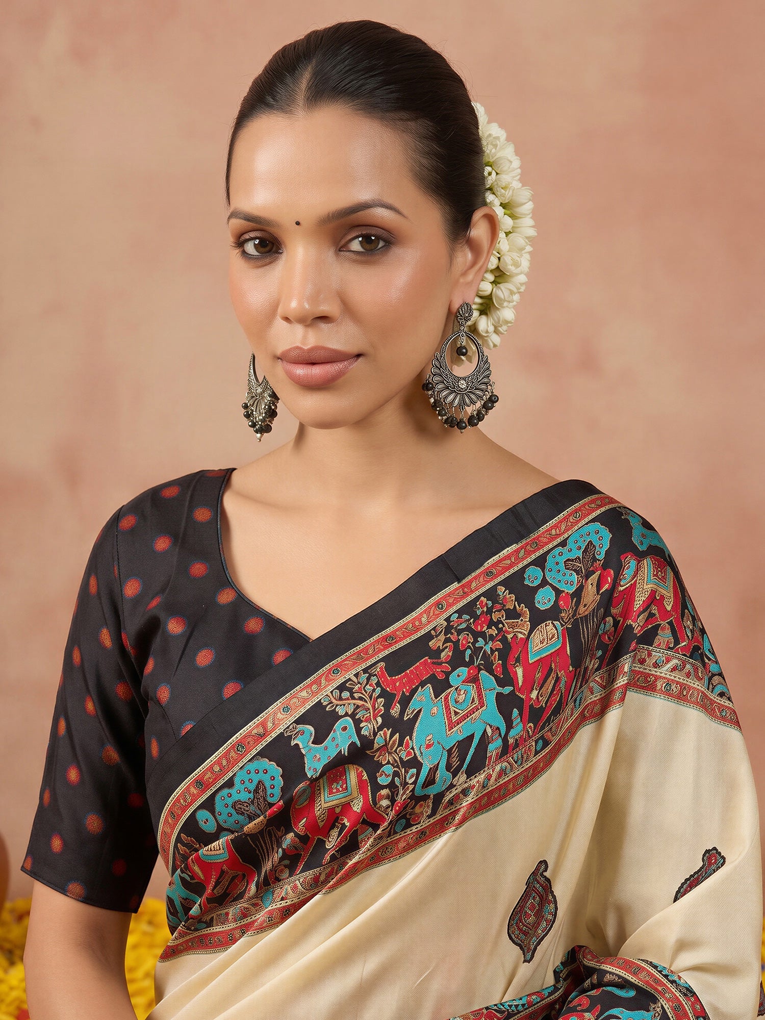 Black Silk Blend saree – detail view 4