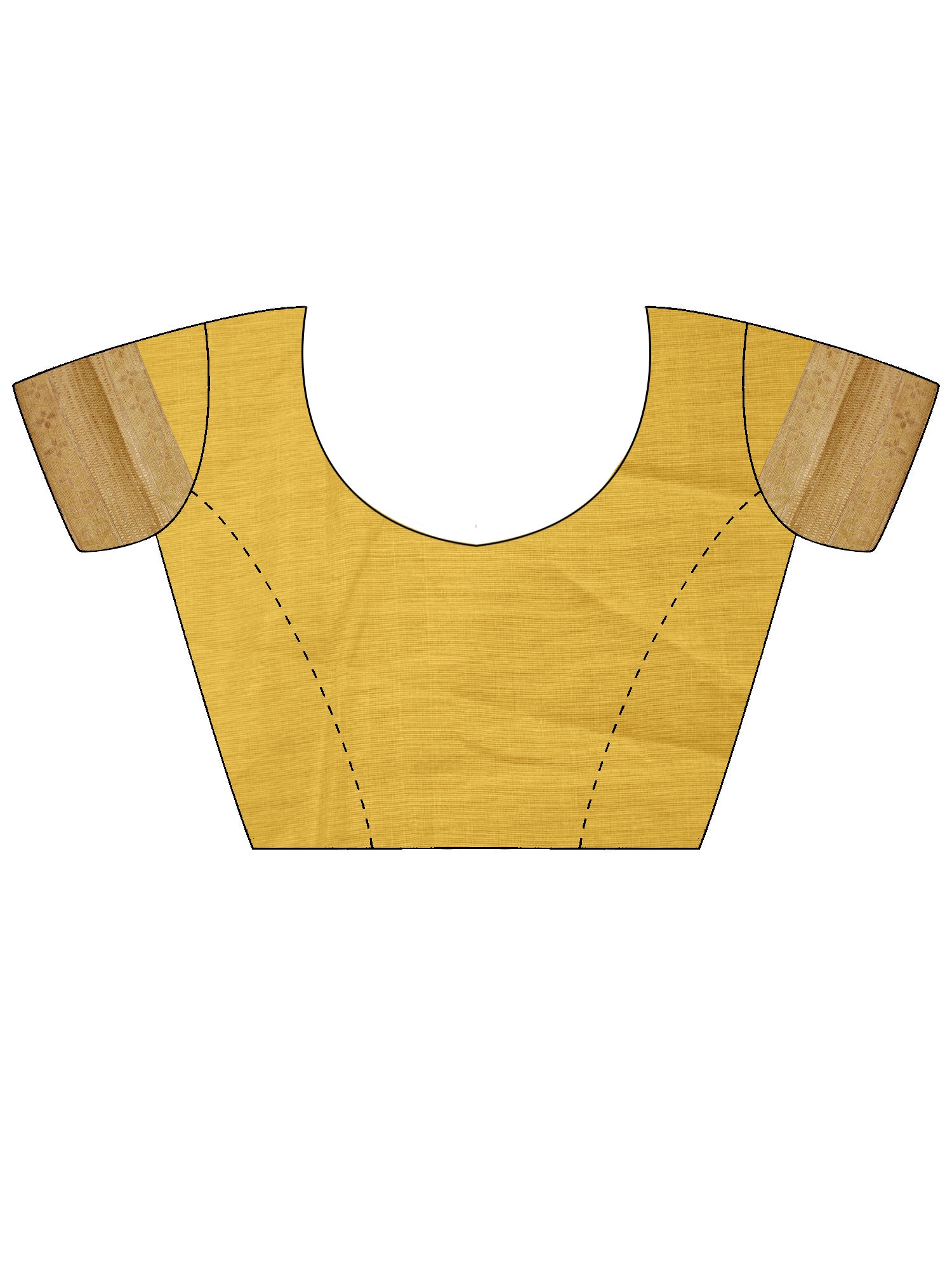 Unstitched yellow silk blend blouse piece with woven design design