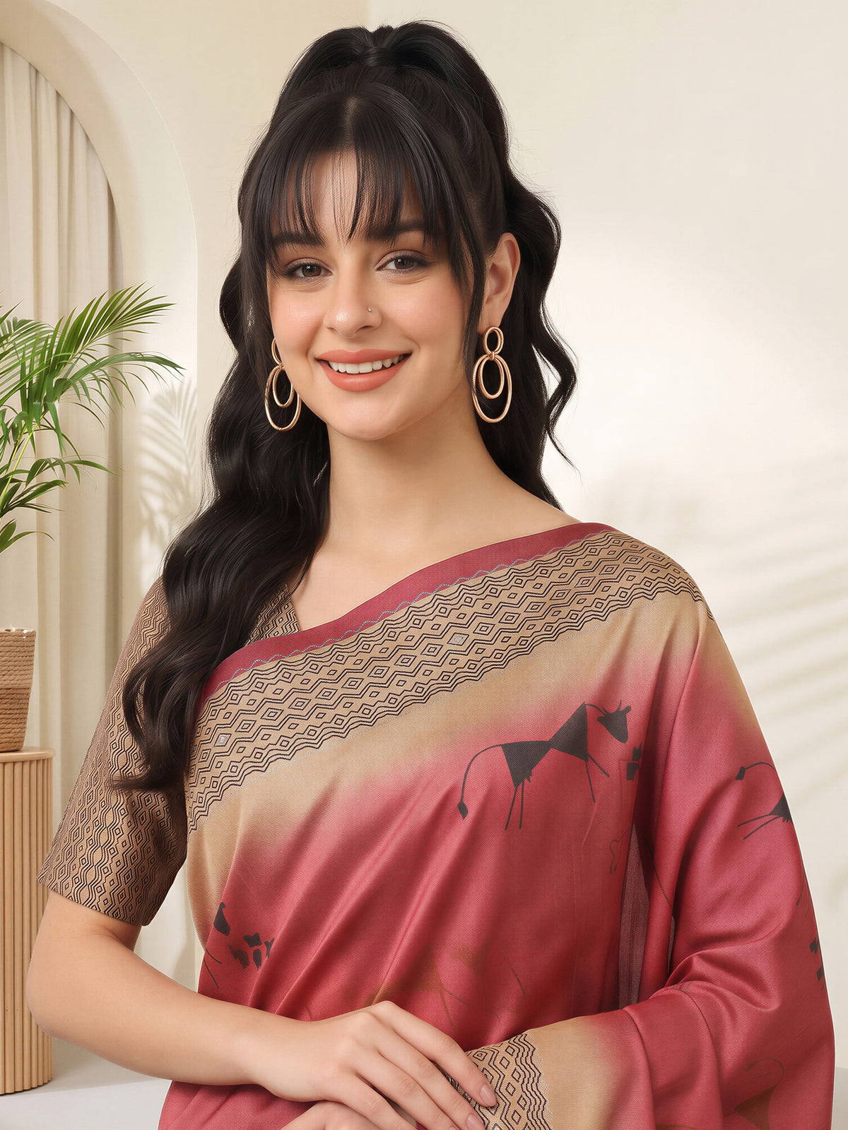 Red Silk Blend saree – detail view 4