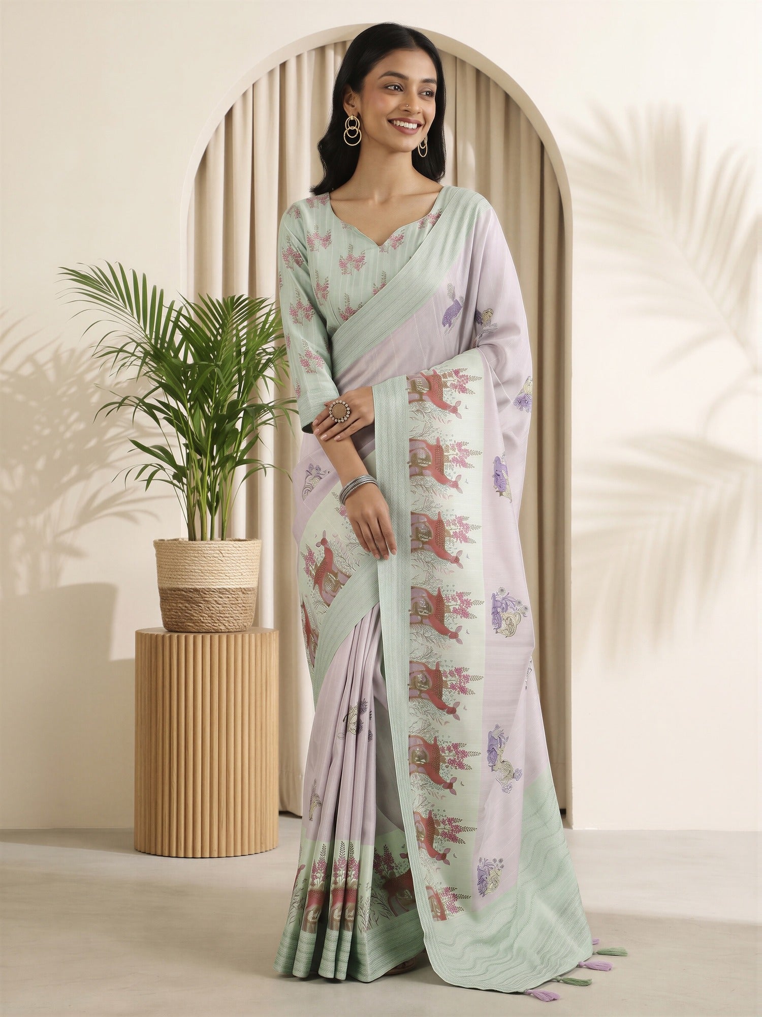 Lavender Silk Blend saree – detail view 3