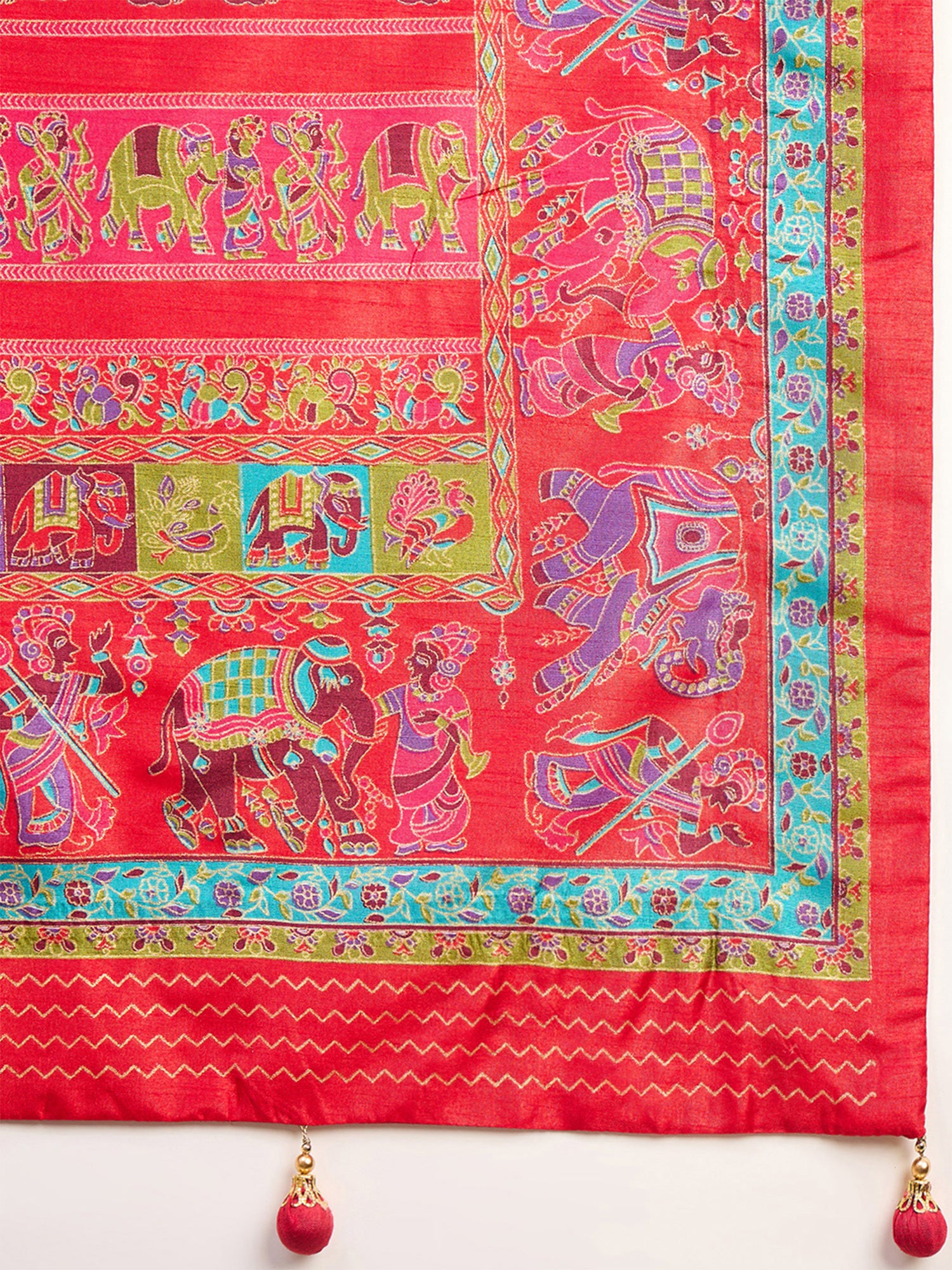 Red Silk Blend saree – detail view 5