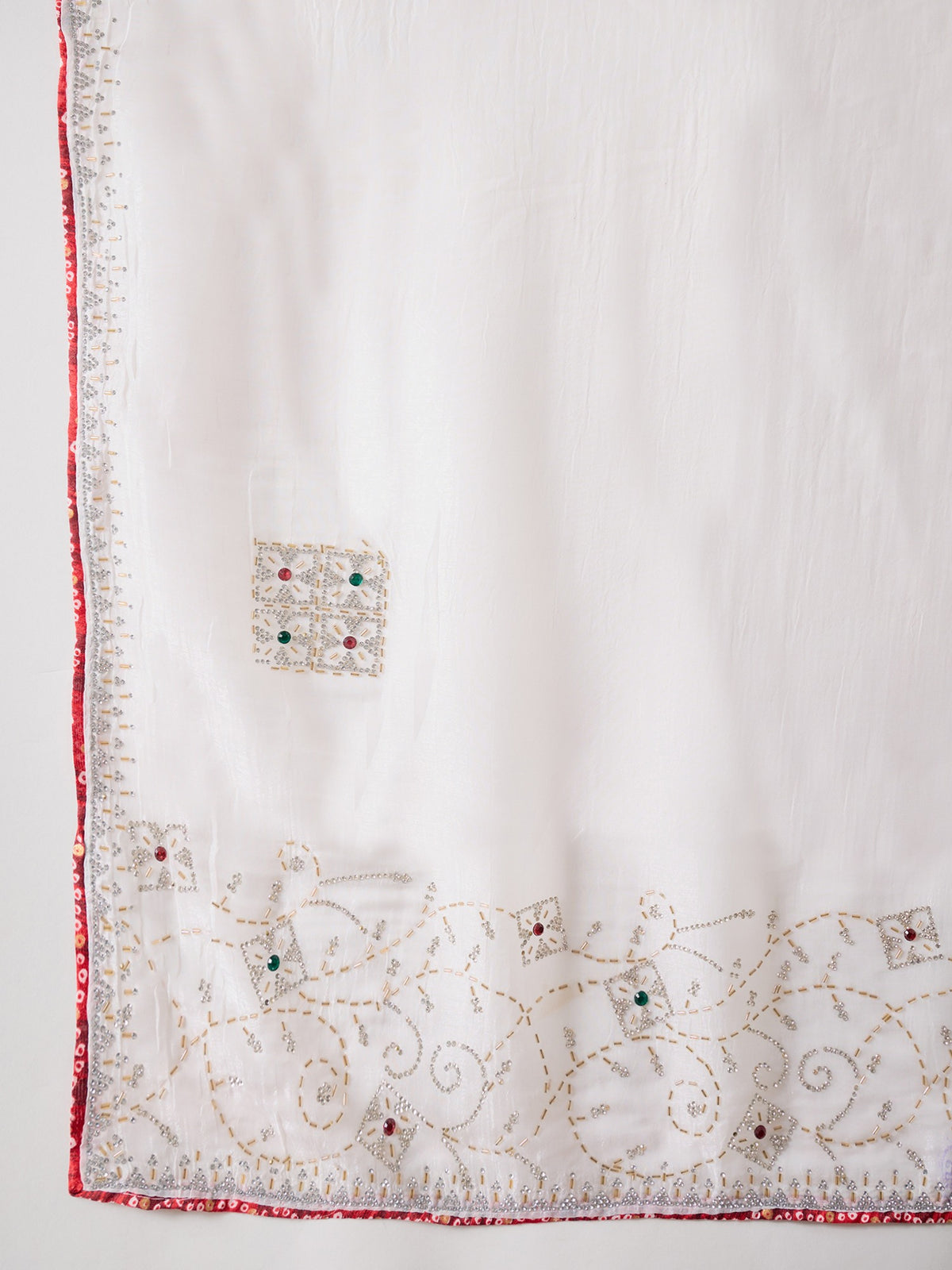 White Chiffon saree – detail view 6