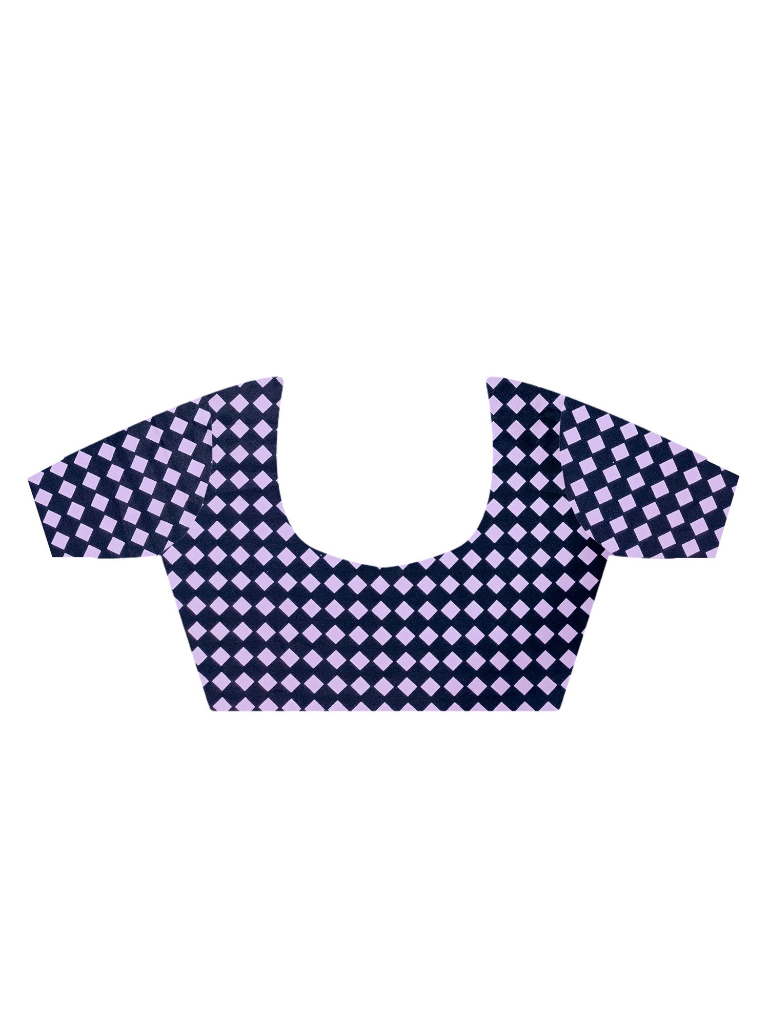 Unstitched lavender crepe blouse piece with geometric design