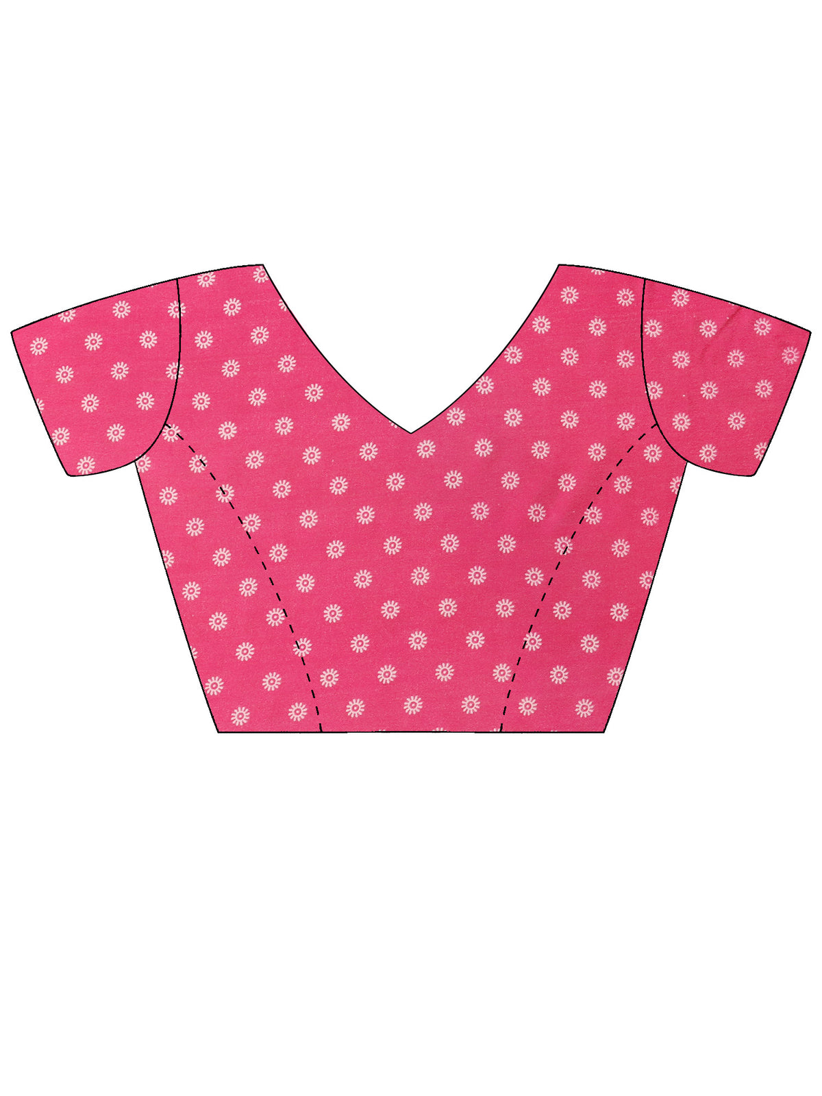 Unstitched pink georgette blouse piece with warli design
