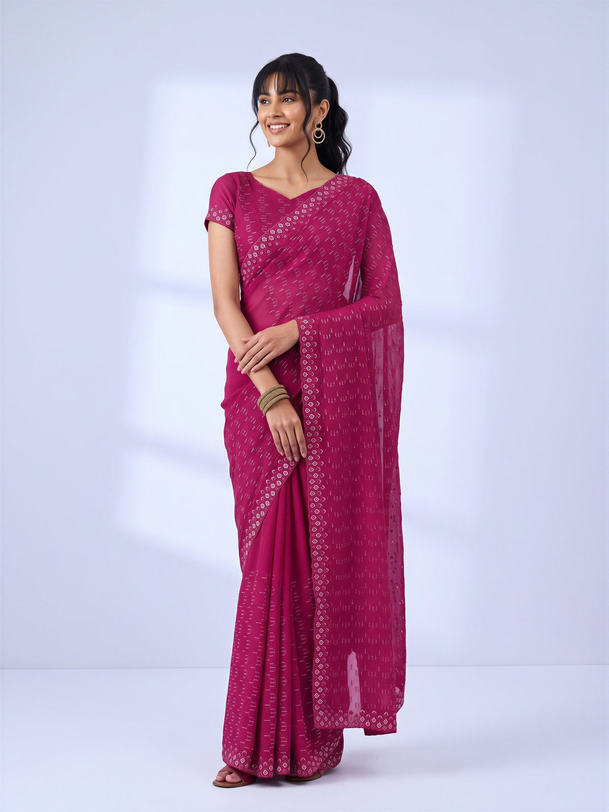 Teal Blue Tissue saree – detail view 3