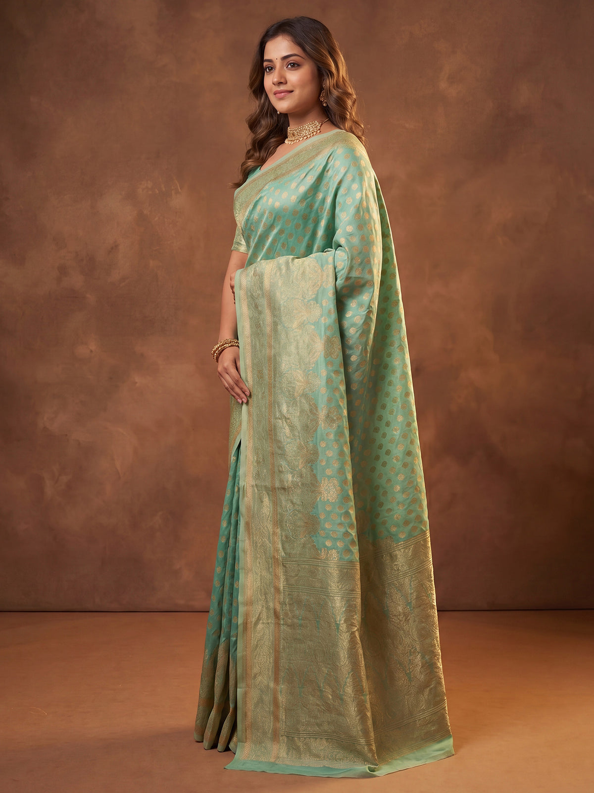 Light Blue Silk Blend saree – detail view 2