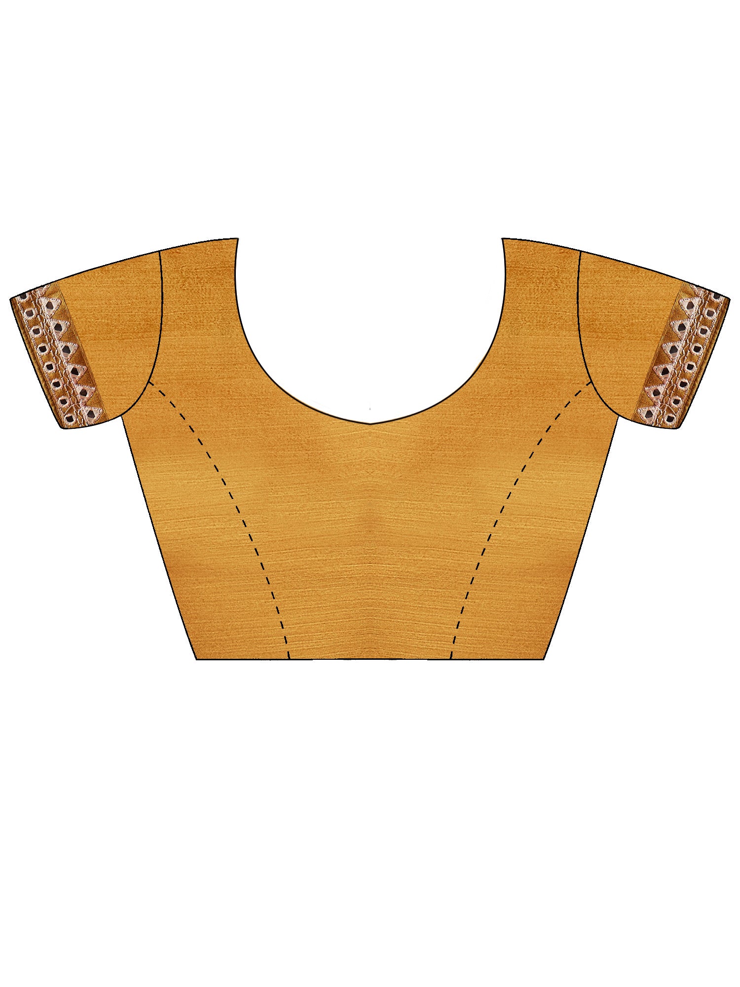 Unstitched mustard satin blouse piece with solid design
