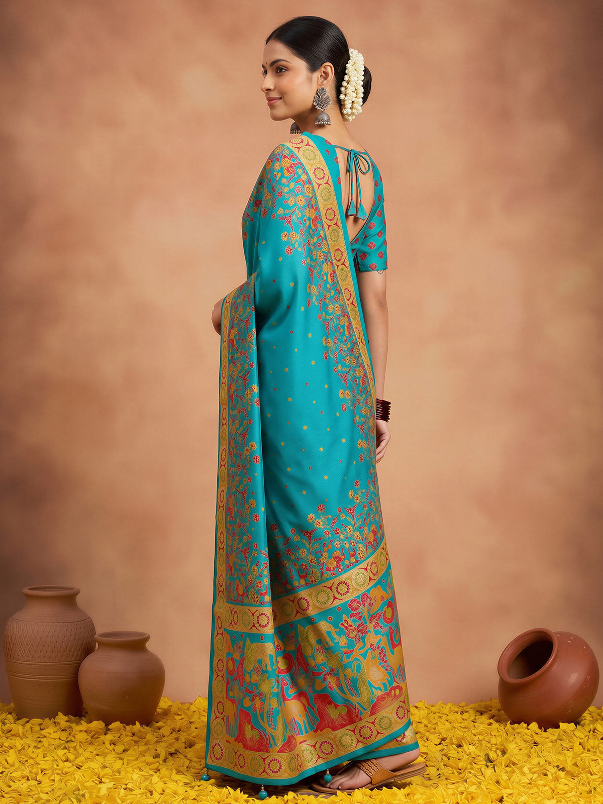 Light Blue Silk Blend saree – detail view 2