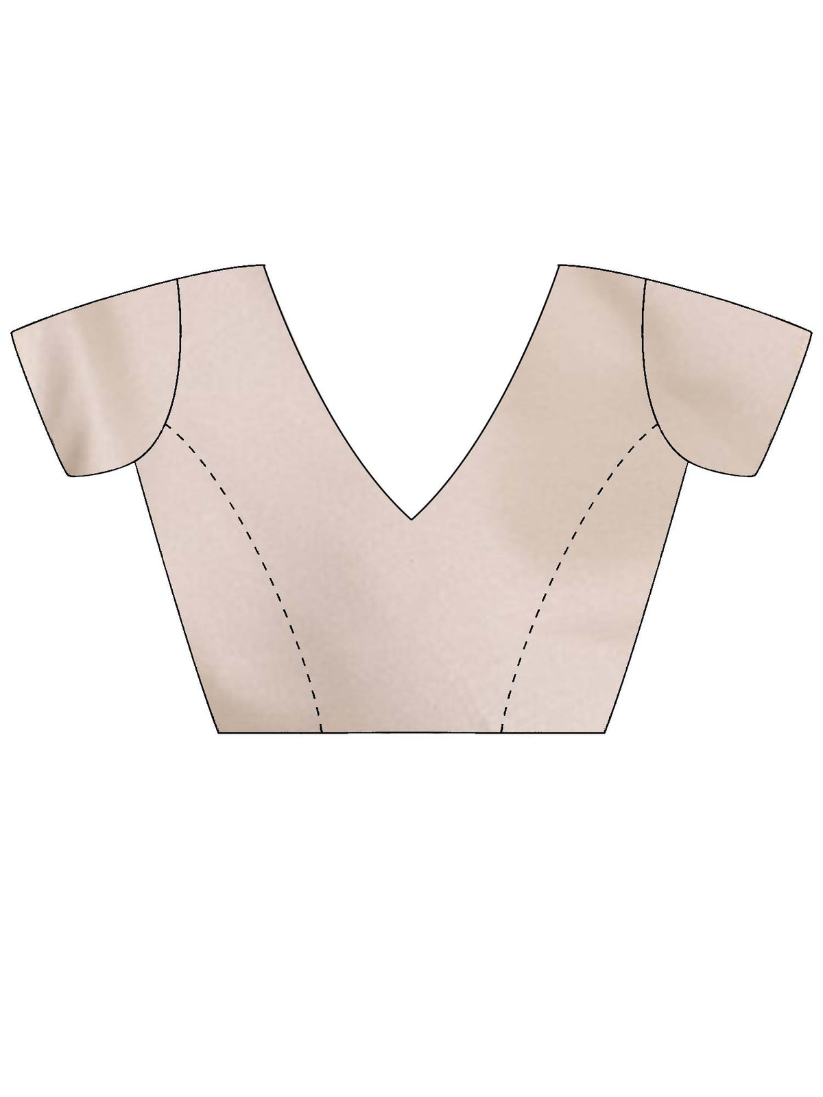 Unstitched off white satin silk blouse piece with embellished design