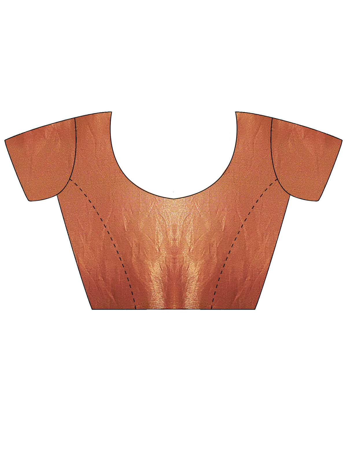 Unstitched rust satin silk blouse piece with embellished design