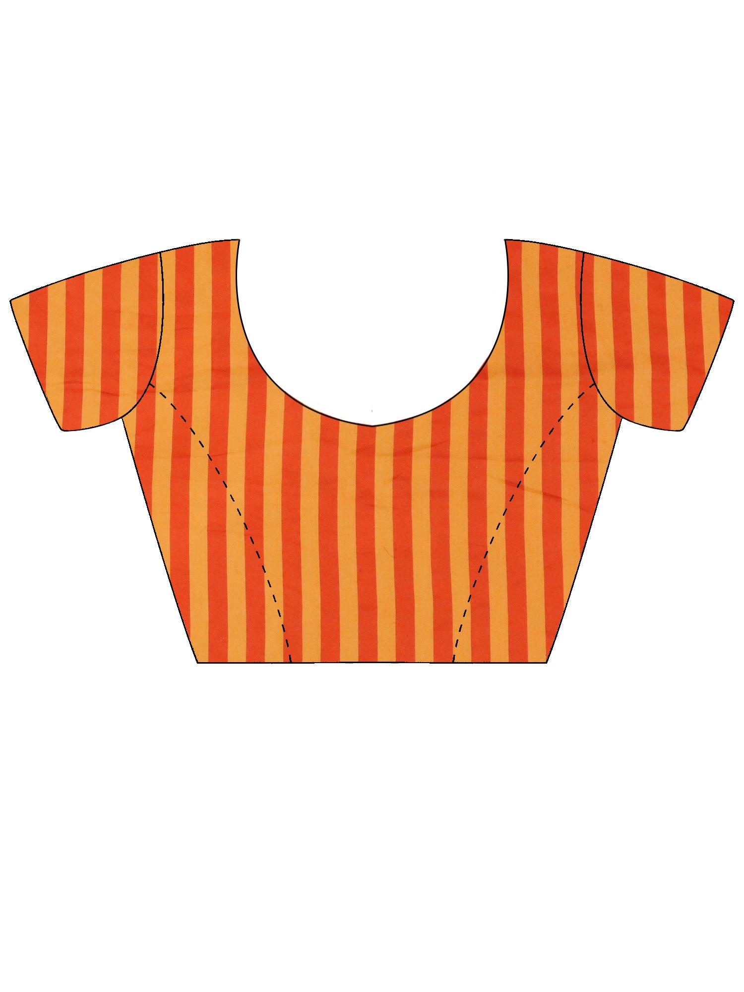 Unstitched mustard cotton blouse piece with striped design