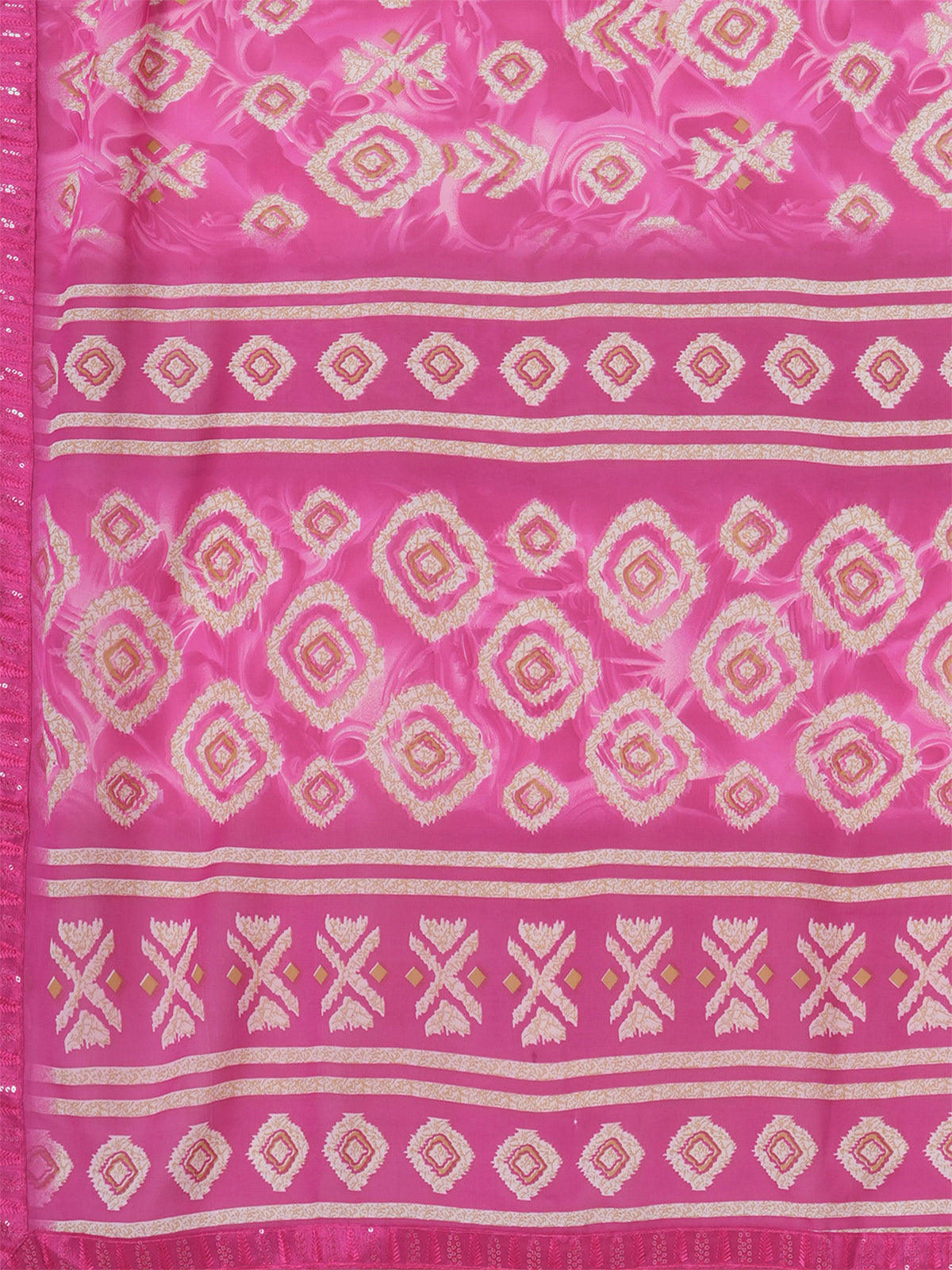 Pink Georgette saree – detail view 5