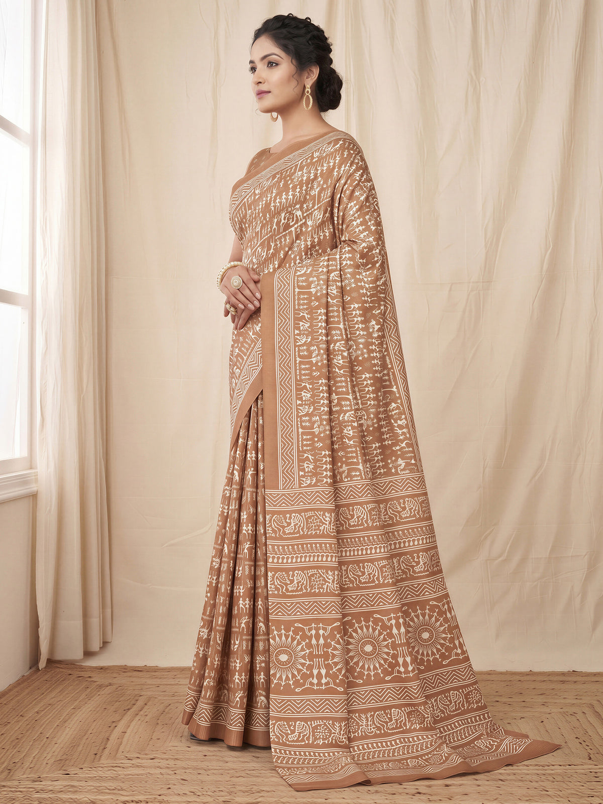 Camelbrown Dola Silk saree – detail view 2